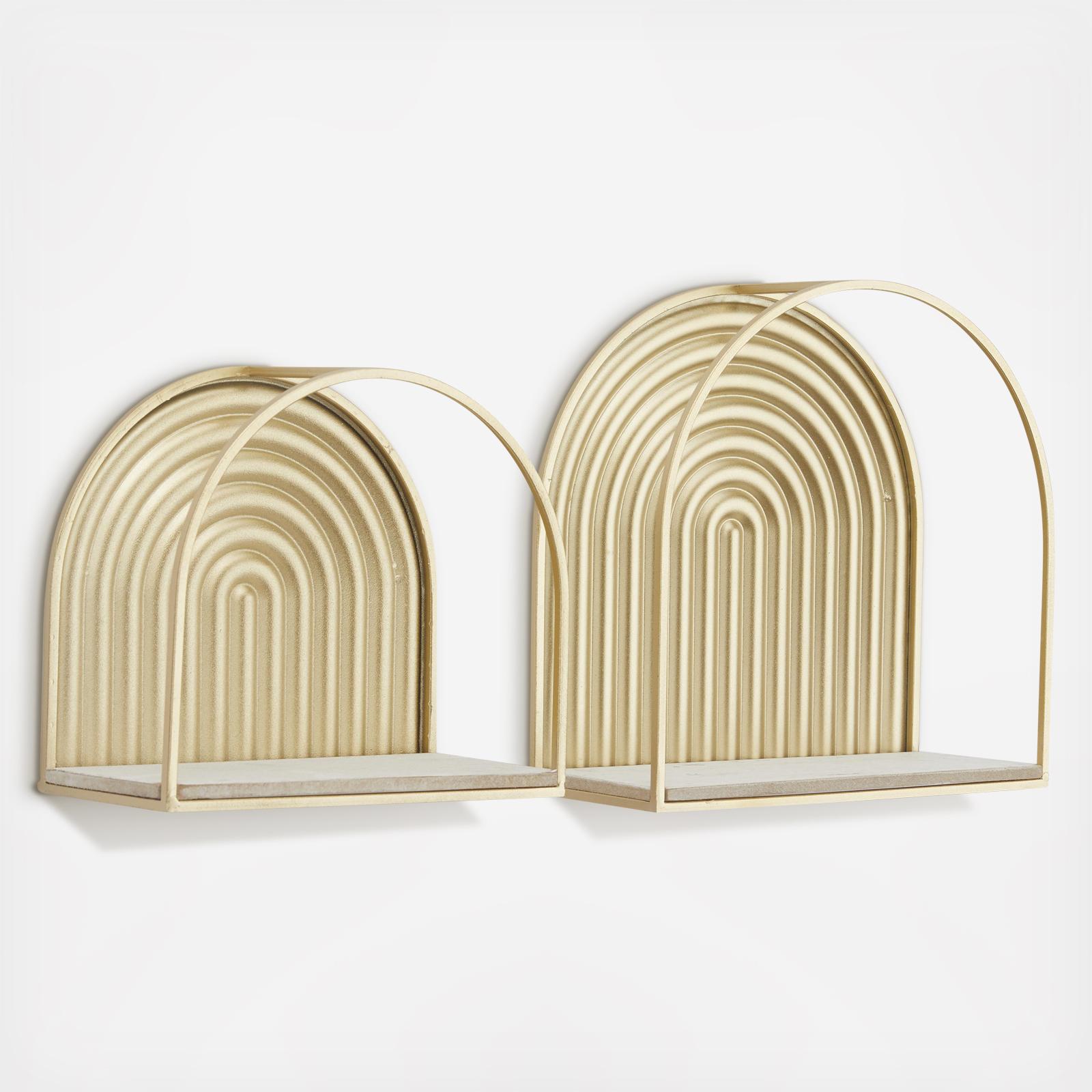 Contemporary Arched 2-Piece Wall Shelf Set 2 Contemporary Arched 2-Piece Wall Shelf Set