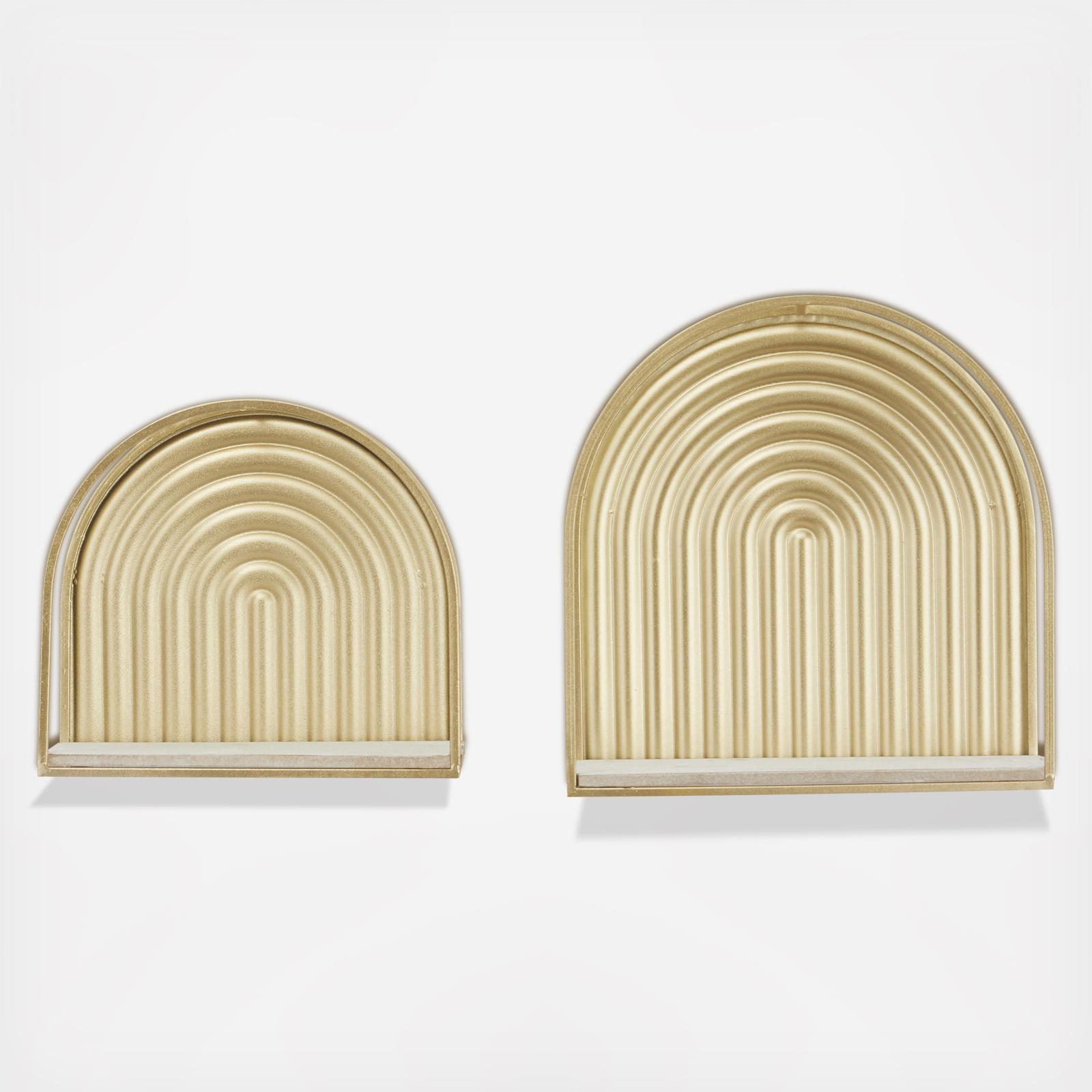 Contemporary Arched 2-Piece Wall Shelf Set 3 Contemporary Arched 2-Piece Wall Shelf Set