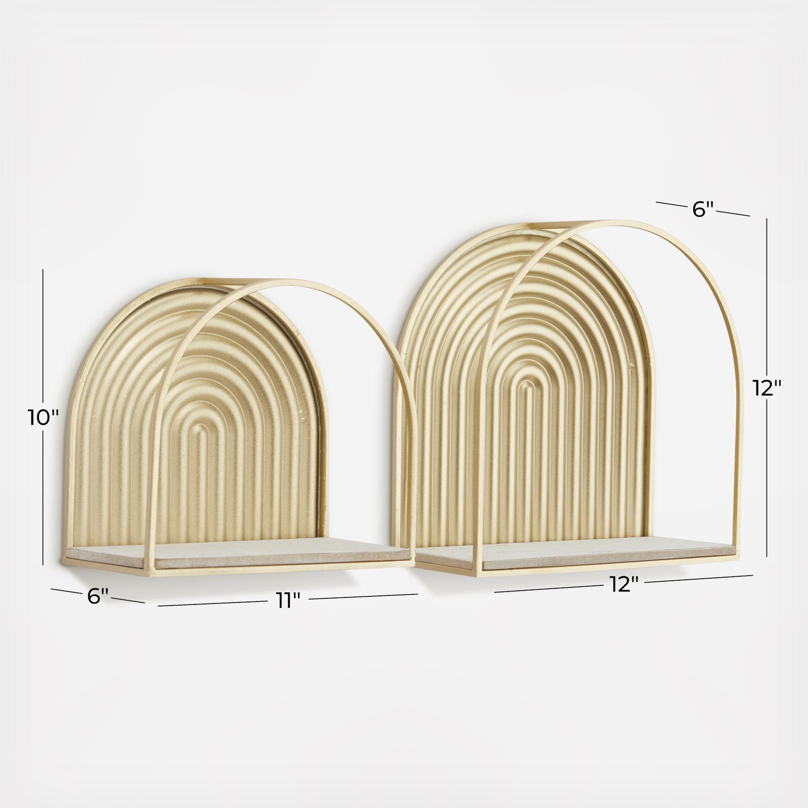 Contemporary Arched 2-Piece Wall Shelf Set 6 Contemporary Arched 2-Piece Wall Shelf Set