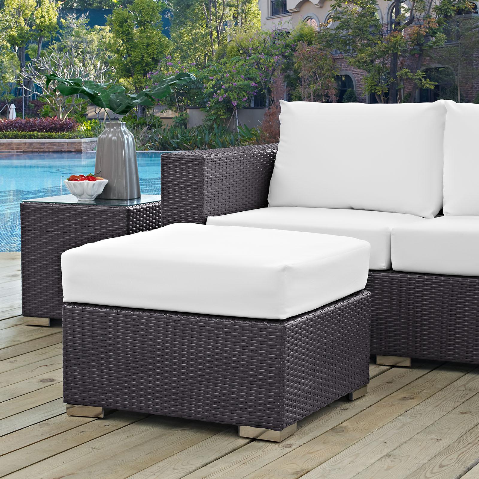 Convene Outdoor Patio Fabric Square Ottoman 13 Convene Outdoor Patio Fabric Square Ottoman