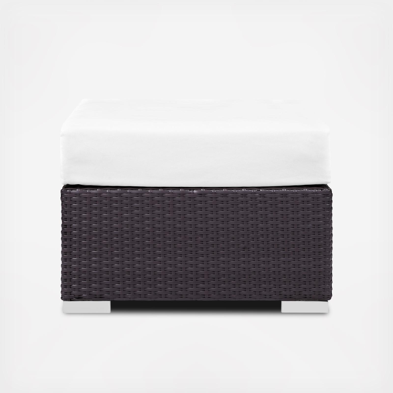 Convene Outdoor Patio Fabric Square Ottoman 2 Convene Outdoor Patio Fabric Square Ottoman