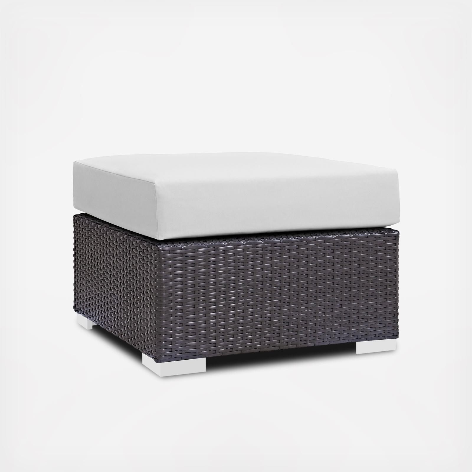 Convene Outdoor Patio Fabric Square Ottoman 3 Convene Outdoor Patio Fabric Square Ottoman