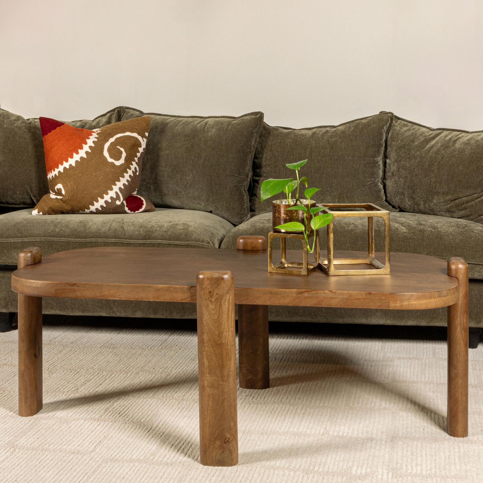 Cruz Pill-Shaped Mango Wood Coffee Table 8 Cruz Pill-Shaped Mango Wood Coffee Table