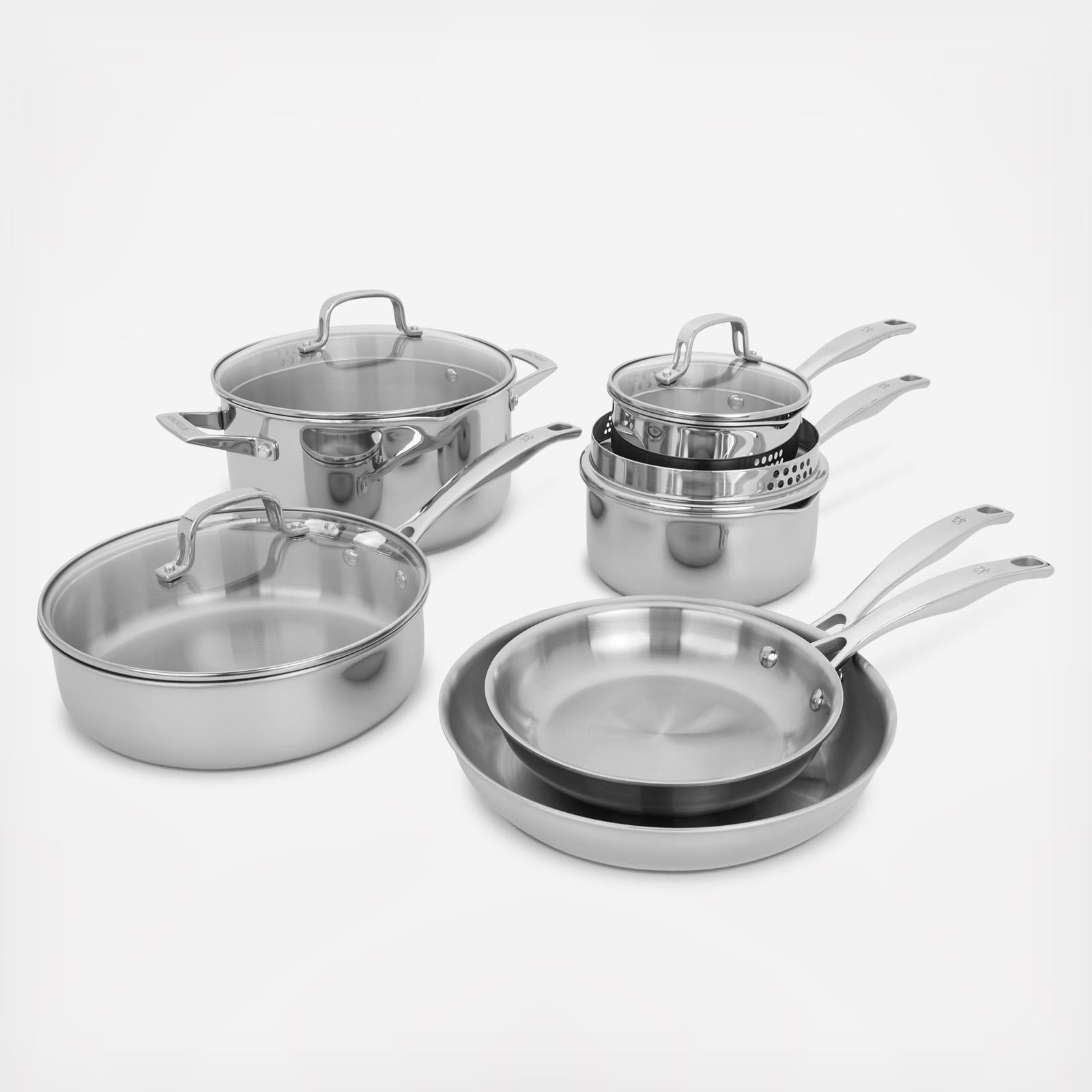Clad H3 10-Piece Stainless Steel Cookware Set