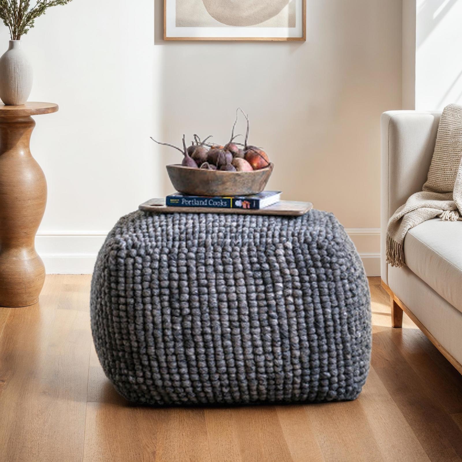 Dakota New Zealand Square Pouf
