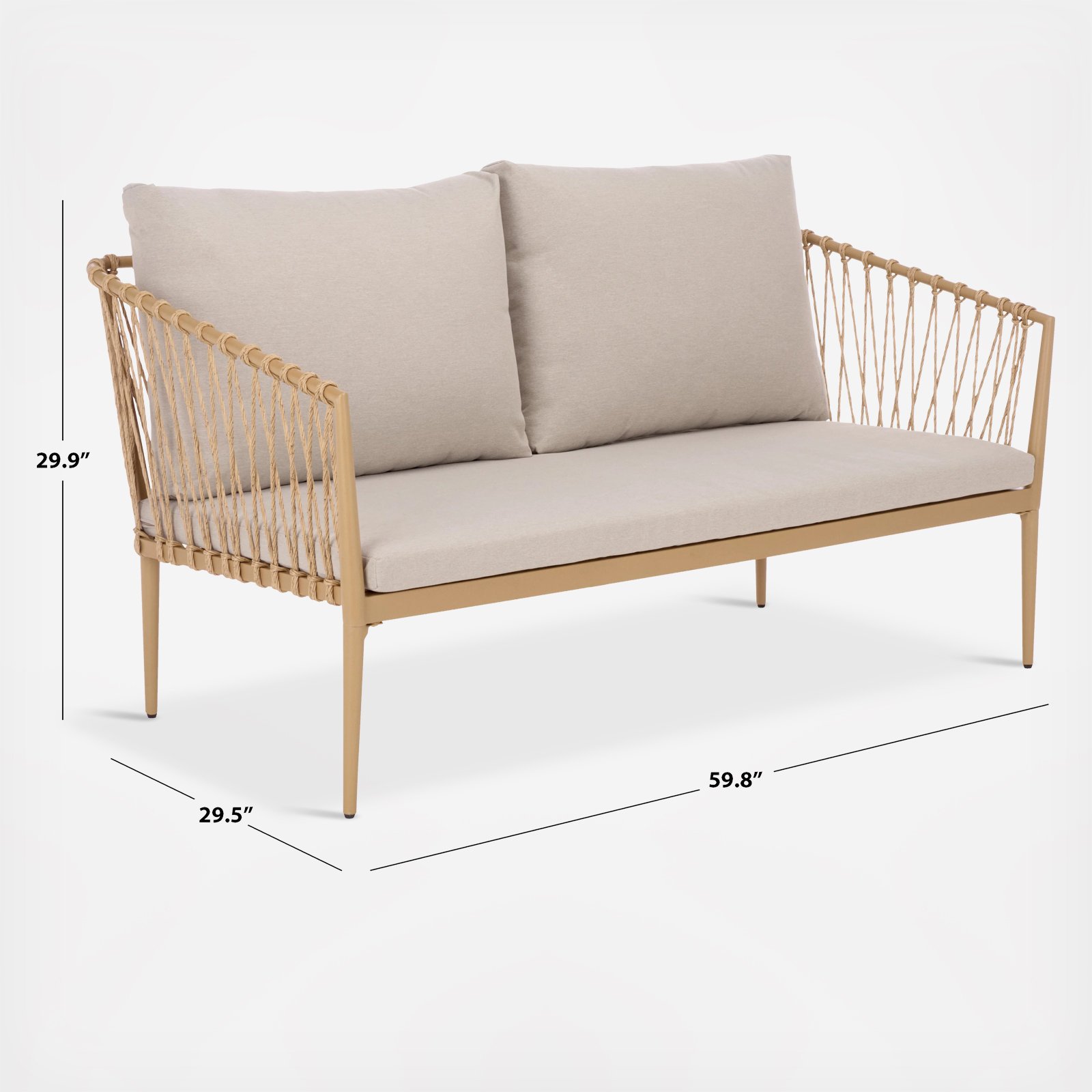 Dante Rope Patio Loveseat 4 Dante Rope Patio Loveseat