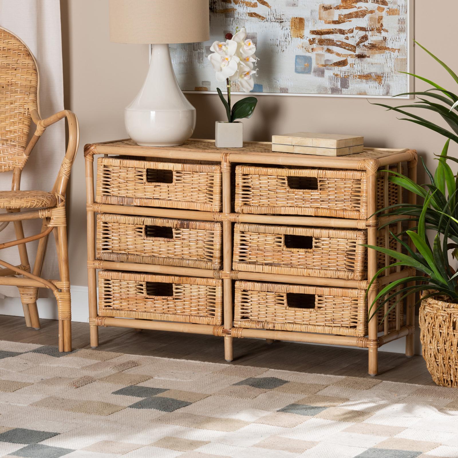 Dariana Modern Bohemian 6-Drawer Storage Cabinet 1 Dariana Modern Bohemian 6-Drawer Storage Cabinet