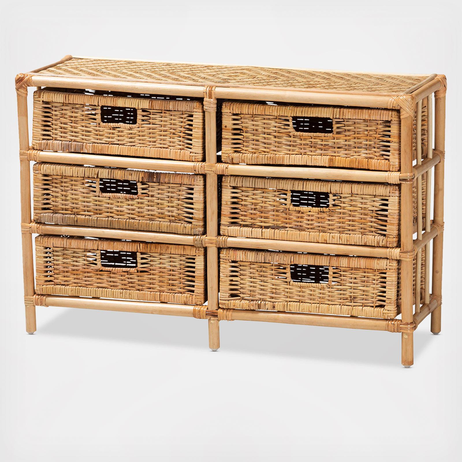 Dariana Modern Bohemian 6-Drawer Storage Cabinet 2 Dariana Modern Bohemian 6-Drawer Storage Cabinet