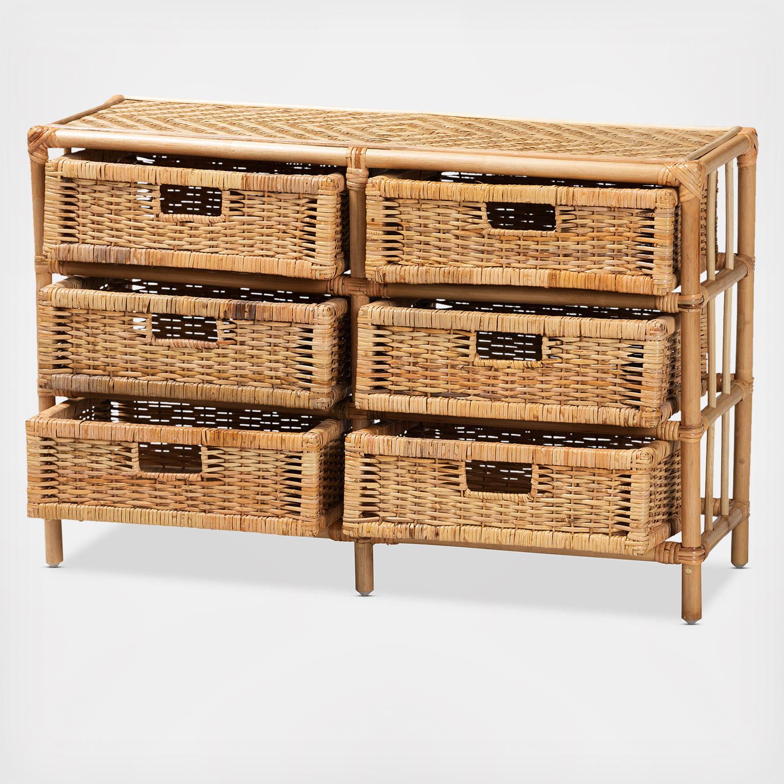 Dariana Modern Bohemian 6-Drawer Storage Cabinet 3 Dariana Modern Bohemian 6-Drawer Storage Cabinet