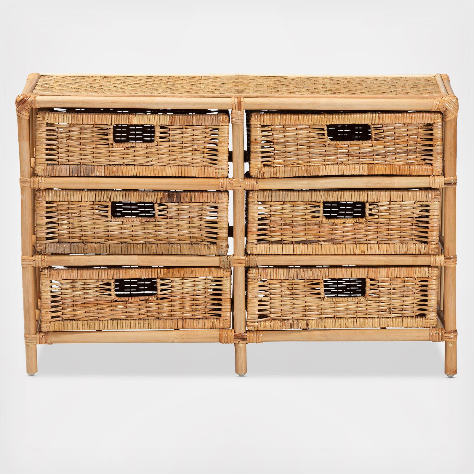 Dariana Modern Bohemian 6-Drawer Storage Cabinet 4 Dariana Modern Bohemian 6-Drawer Storage Cabinet