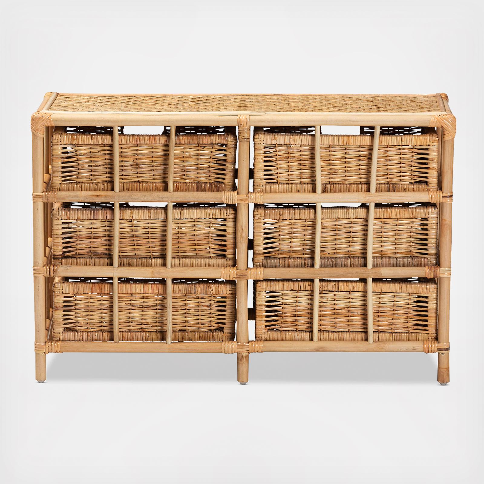 Dariana Modern Bohemian 6-Drawer Storage Cabinet 6 Dariana Modern Bohemian 6-Drawer Storage Cabinet