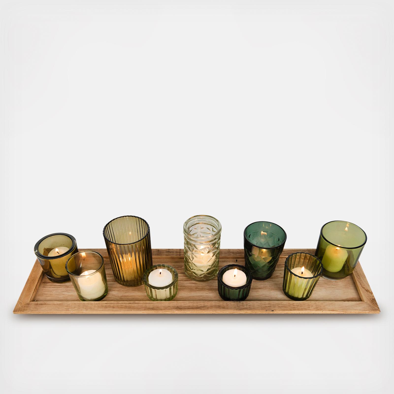 10-Piece Glass Votive Candle Holder Set 2 10-Piece Glass Votive Candle Holder Set