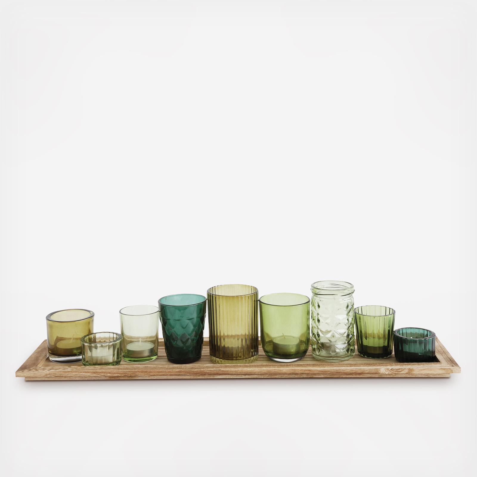 10-Piece Glass Votive Candle Holder Set 8 10-Piece Glass Votive Candle Holder Set
