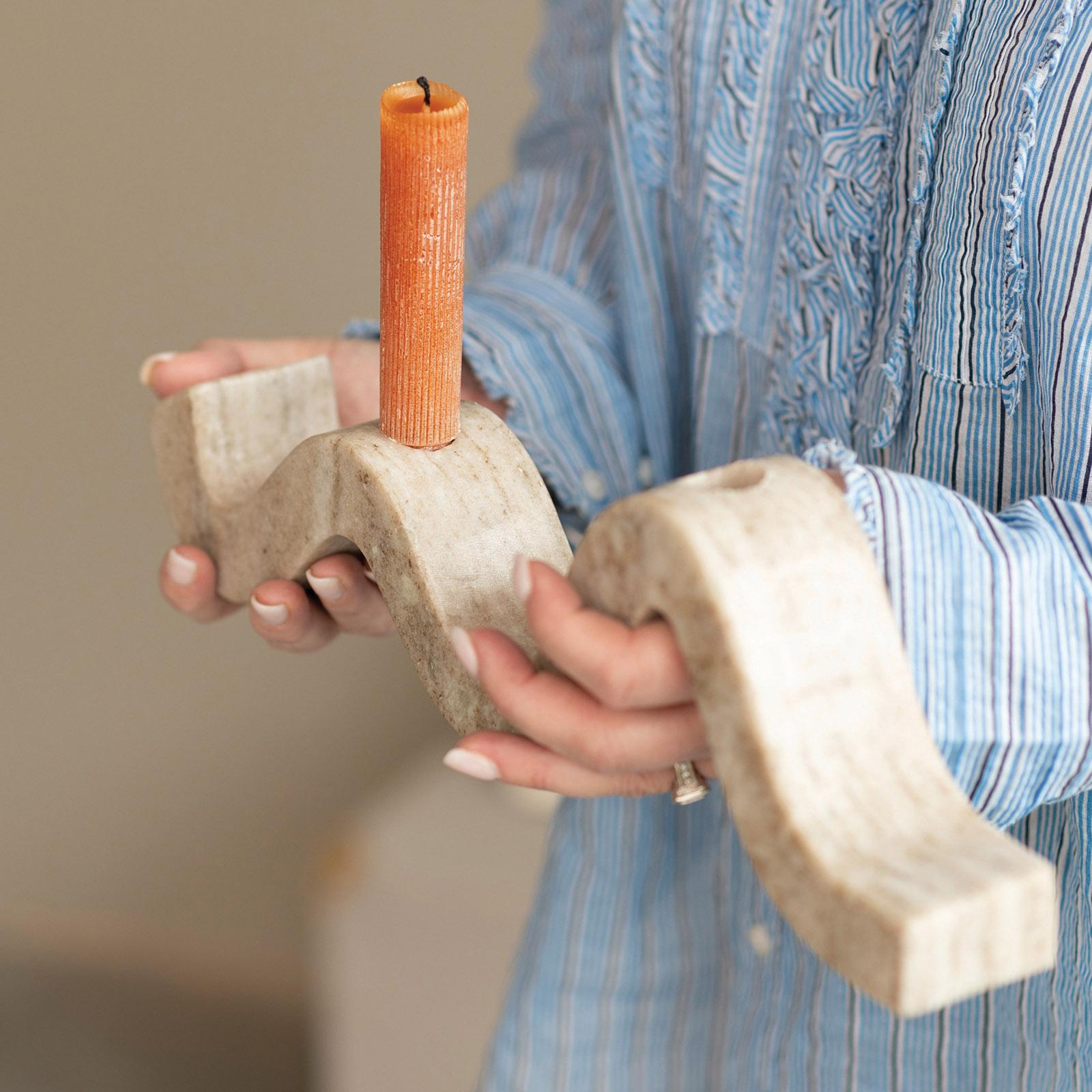 Modern Marble Wave Double Taper Candle Holder 4 Modern Marble Wave Double Taper Candle Holder