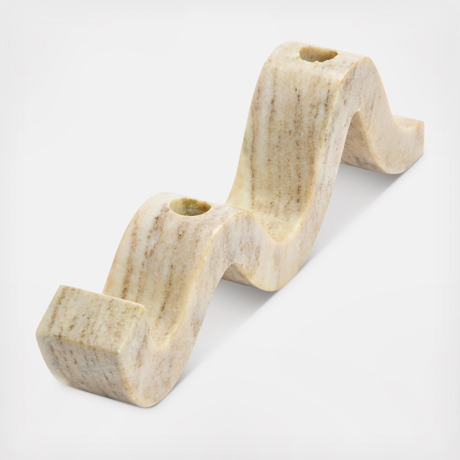 Modern Marble Wave Double Taper Candle Holder 5 Modern Marble Wave Double Taper Candle Holder