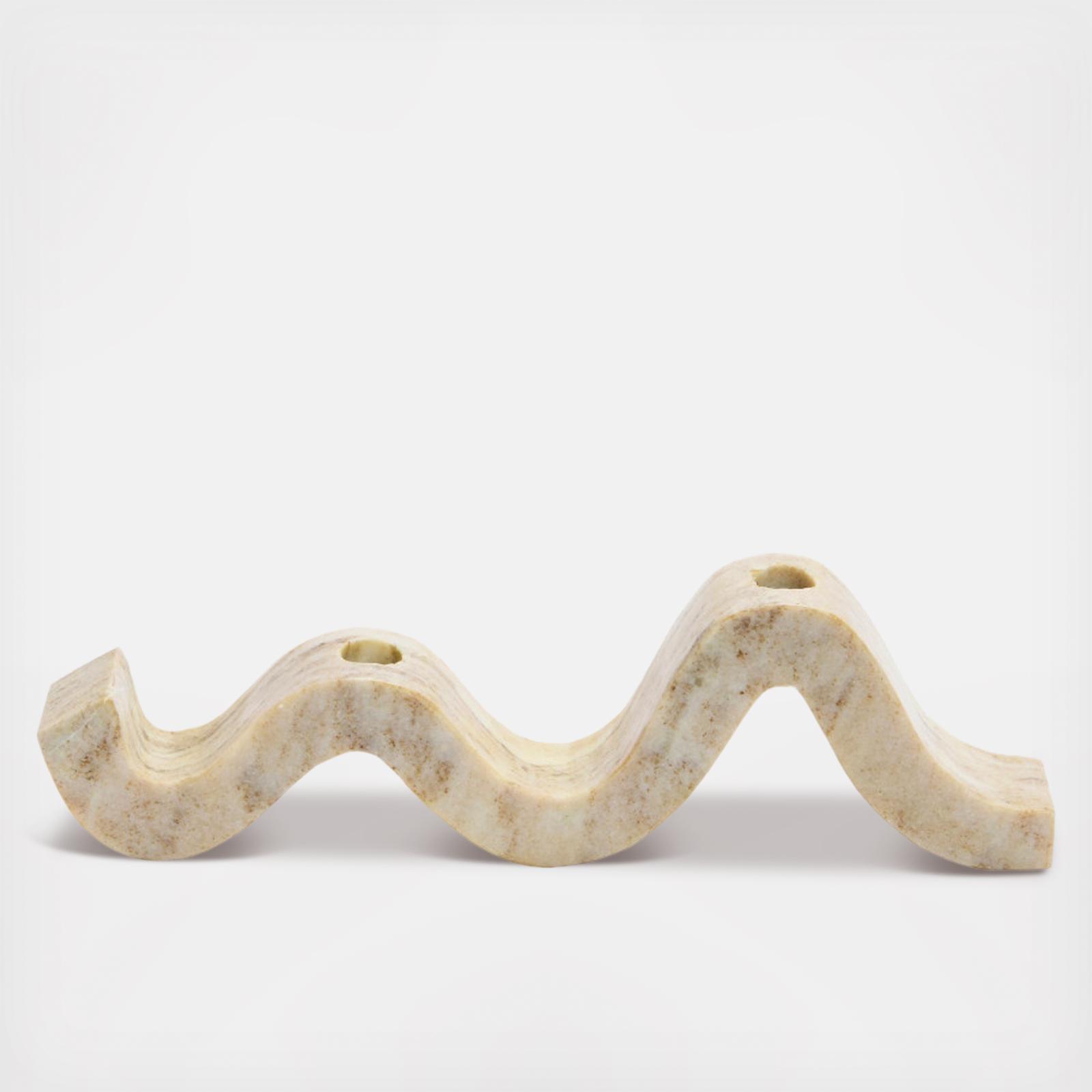 Modern Marble Wave Double Taper Candle Holder 6 Modern Marble Wave Double Taper Candle Holder