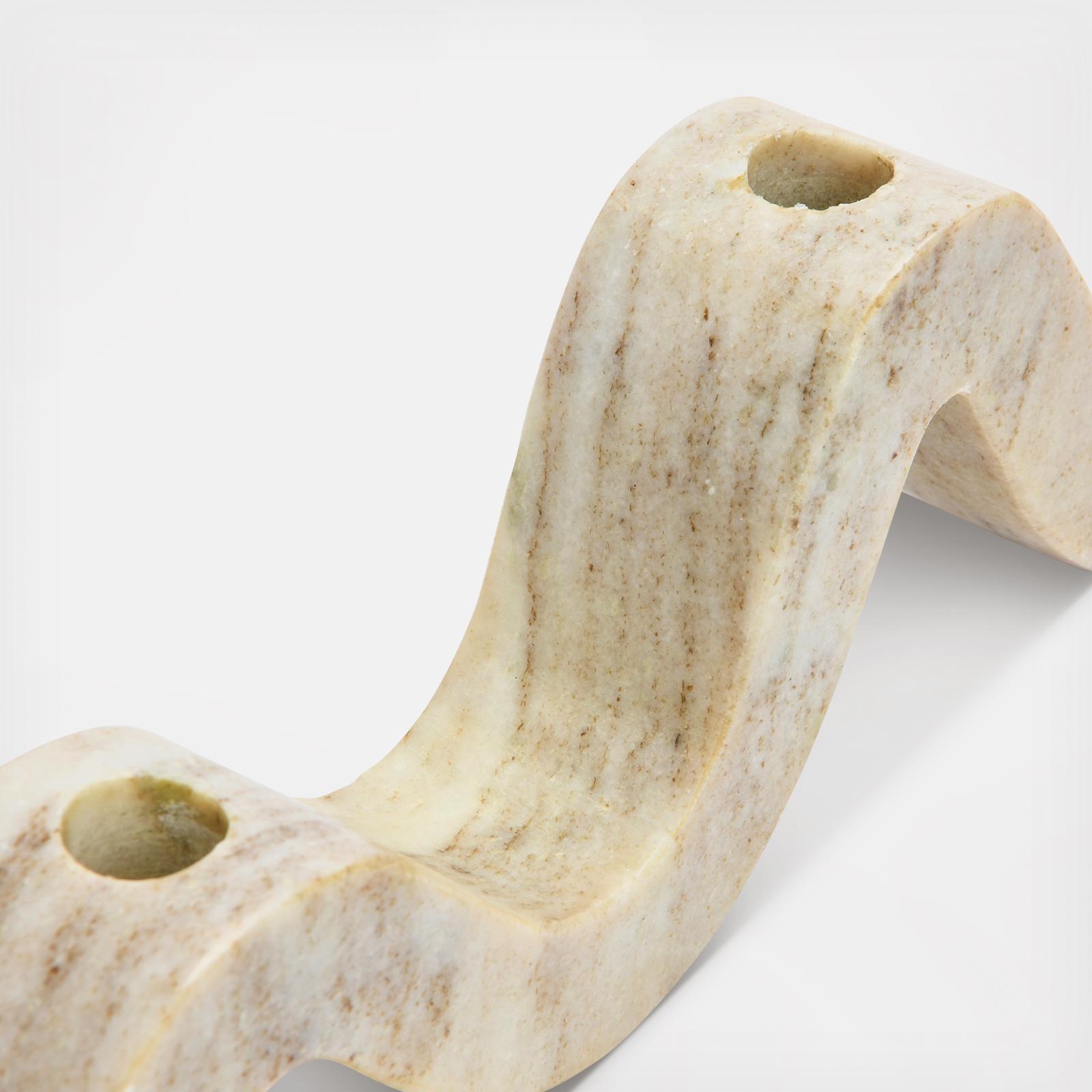 Modern Marble Wave Double Taper Candle Holder 7 Modern Marble Wave Double Taper Candle Holder