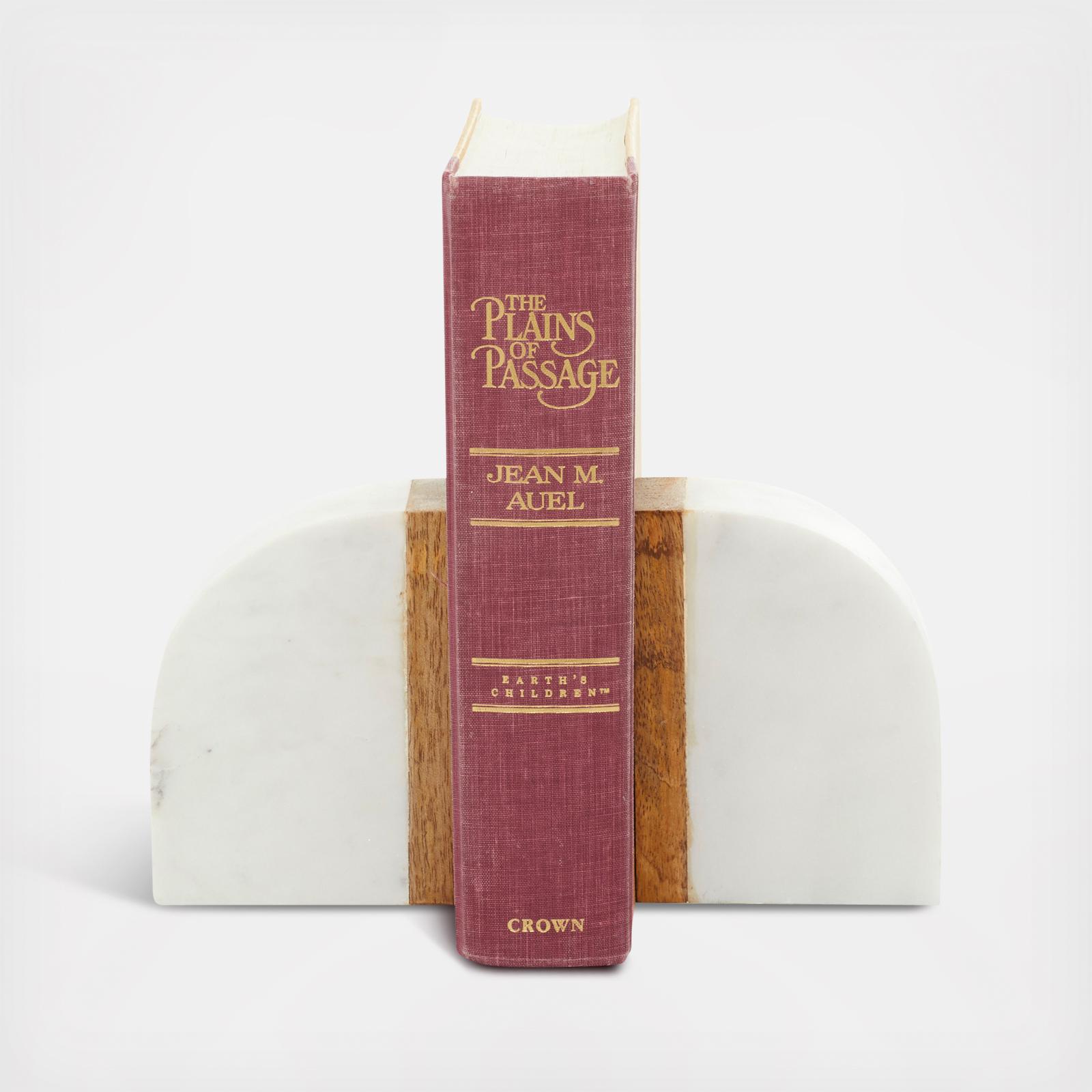 Two Toned Marble Modern Bookends 2 Two Toned Marble Modern Bookends