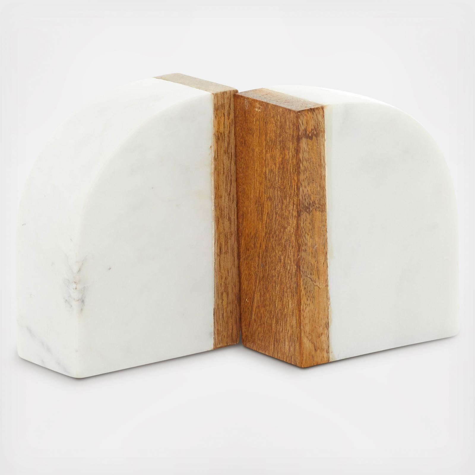Two Toned Marble Modern Bookends 3 Two Toned Marble Modern Bookends