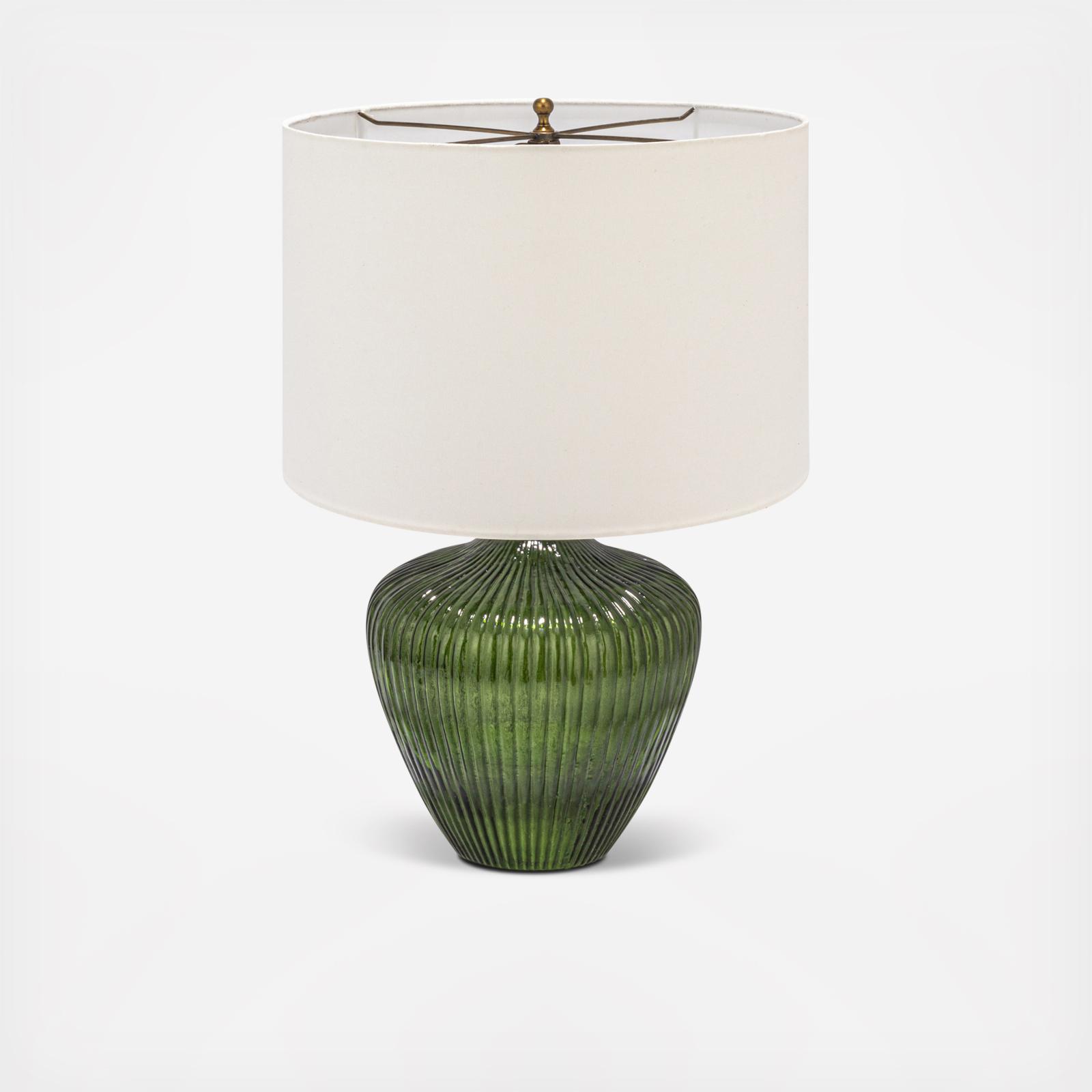Chelsea Glass Table Lamp with Drum Shade