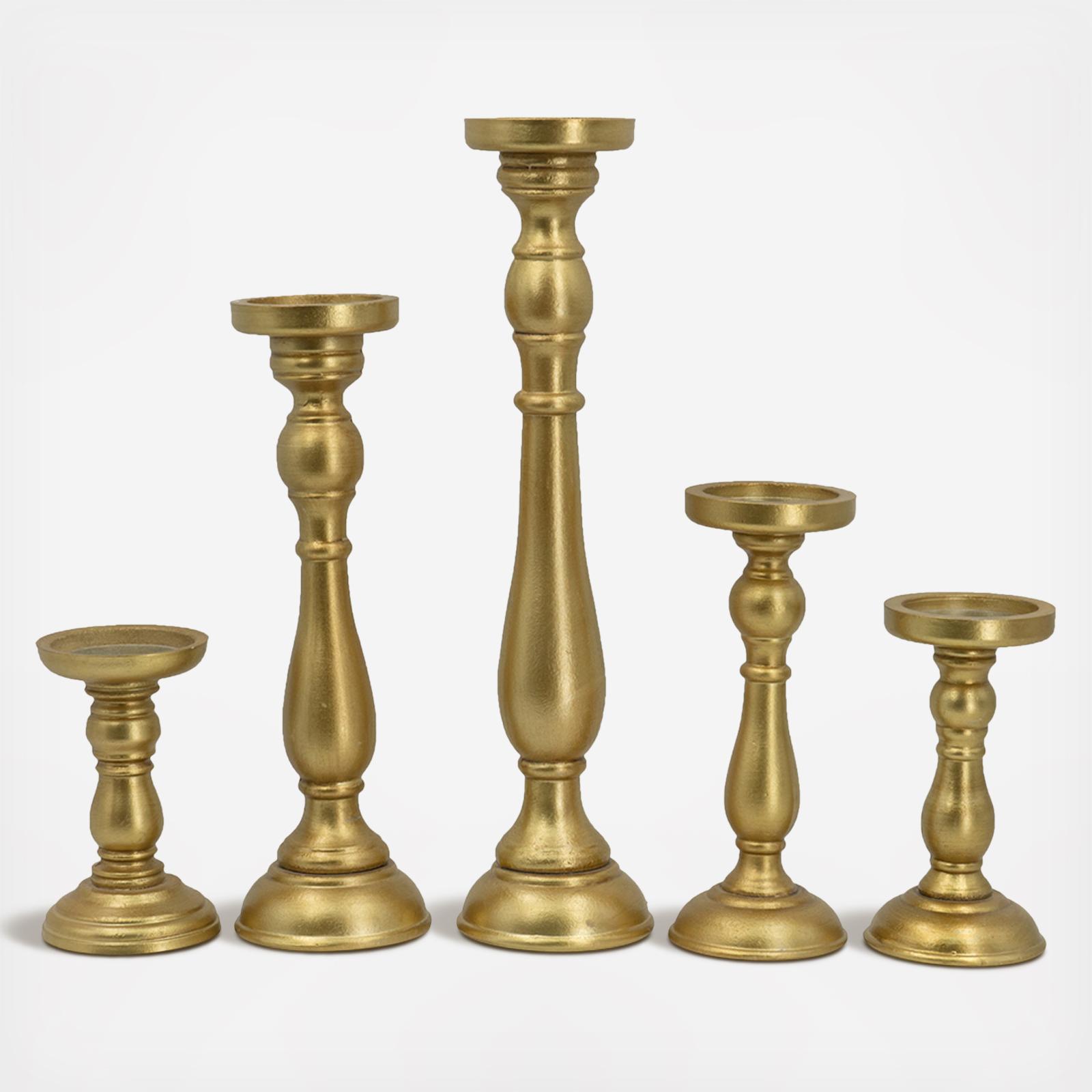 Transitional 5-Piece Candle Holder Set