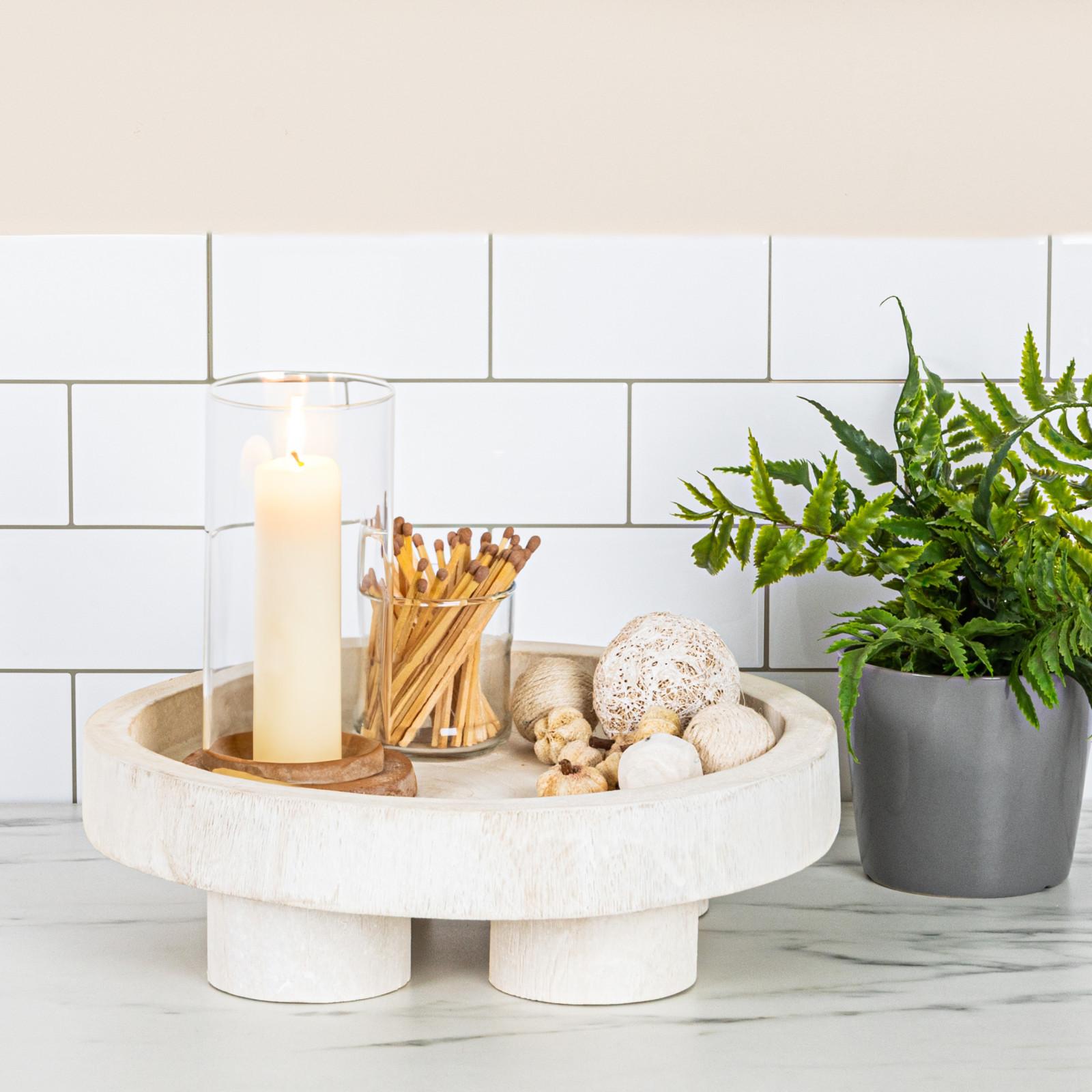 Paulownia Wood Pedestal Tray