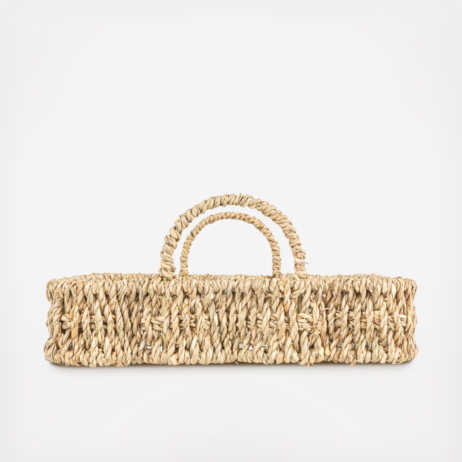 Woven Seagrass Scalloped 2-Piece Rectangular Tray 3 Woven Seagrass Scalloped 2-Piece Rectangular Tray