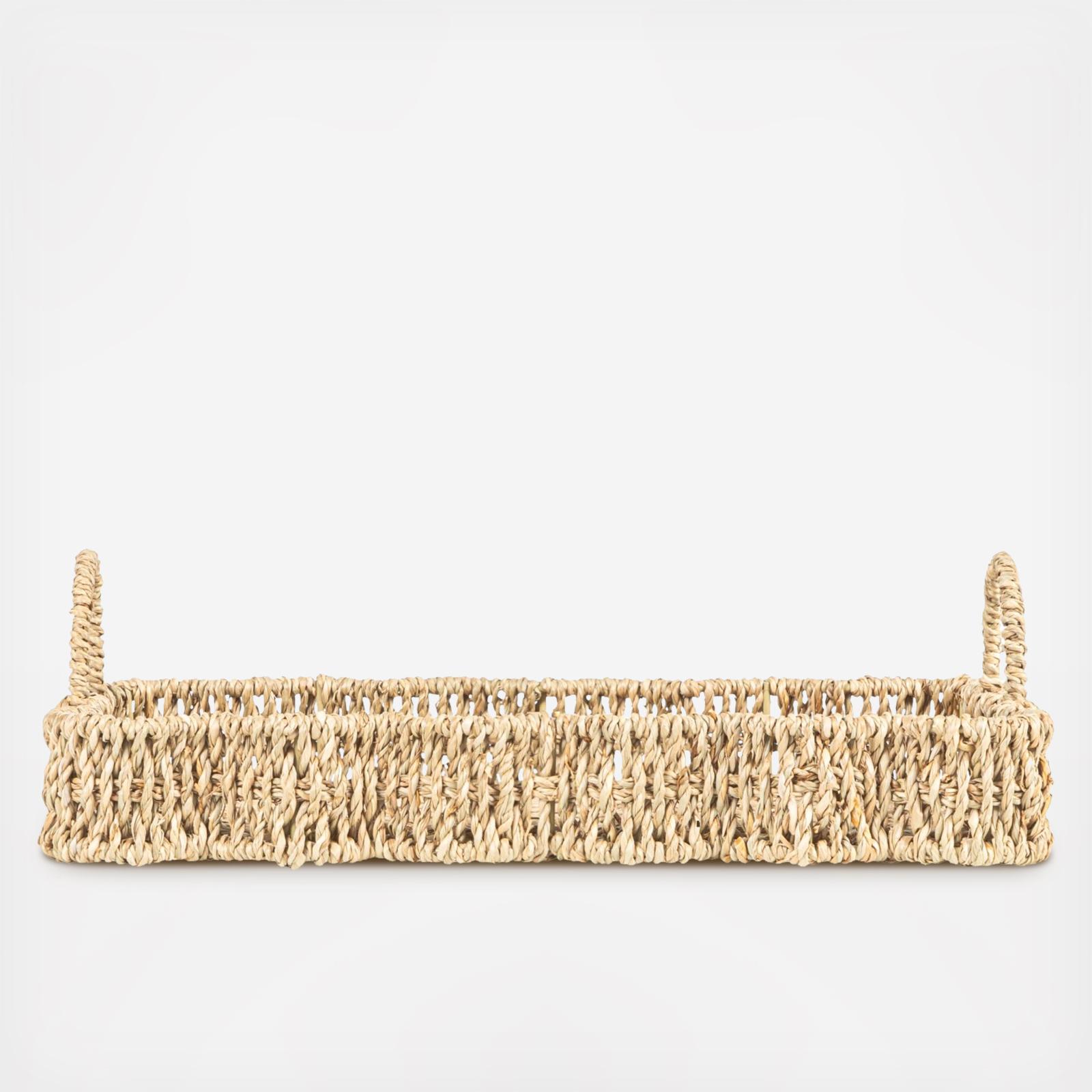 Woven Seagrass Scalloped 2-Piece Rectangular Tray 5 Woven Seagrass Scalloped 2-Piece Rectangular Tray