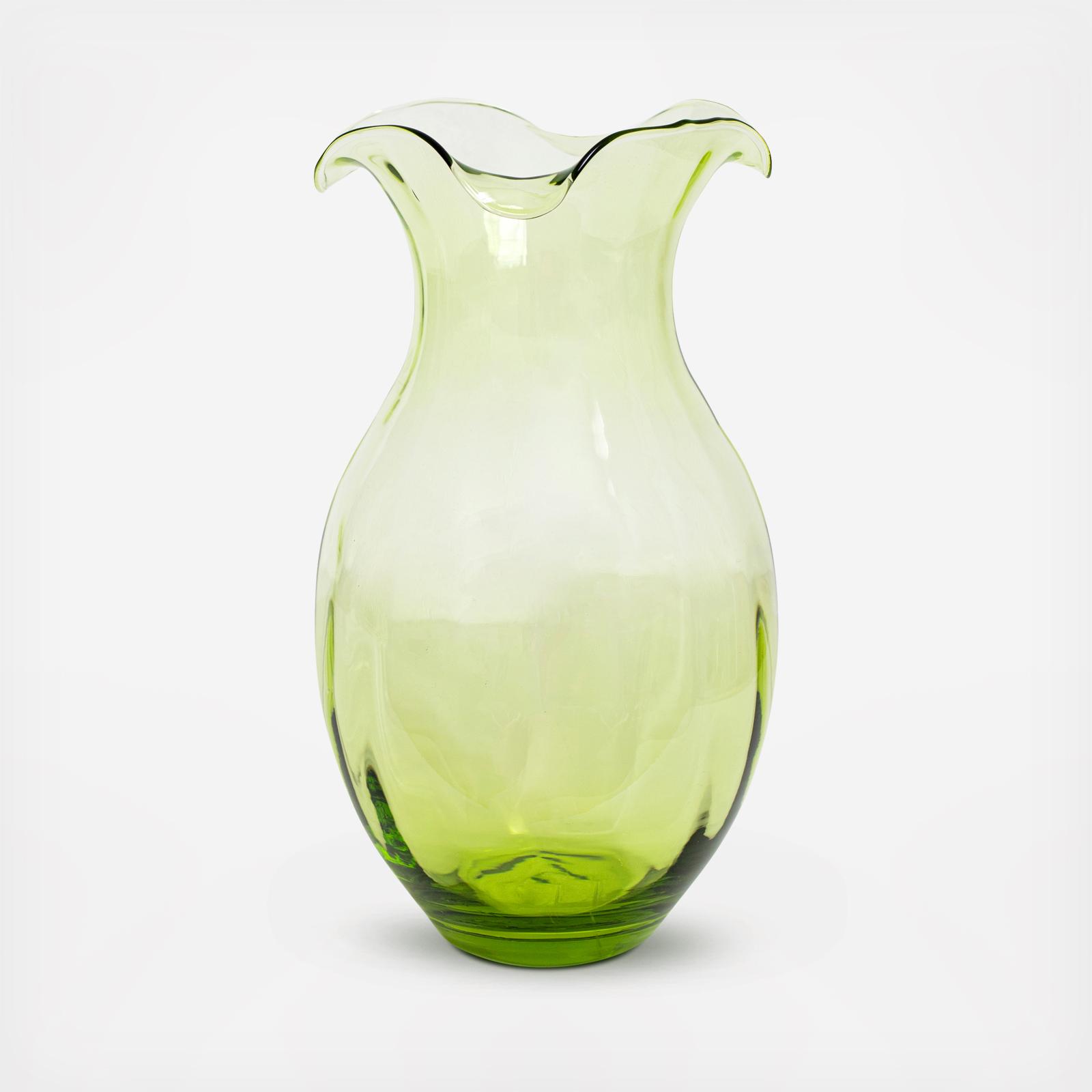 Hibiscus Glass Vertical Fluted Large Vase 2 Hibiscus Glass Vertical Fluted Large Vase