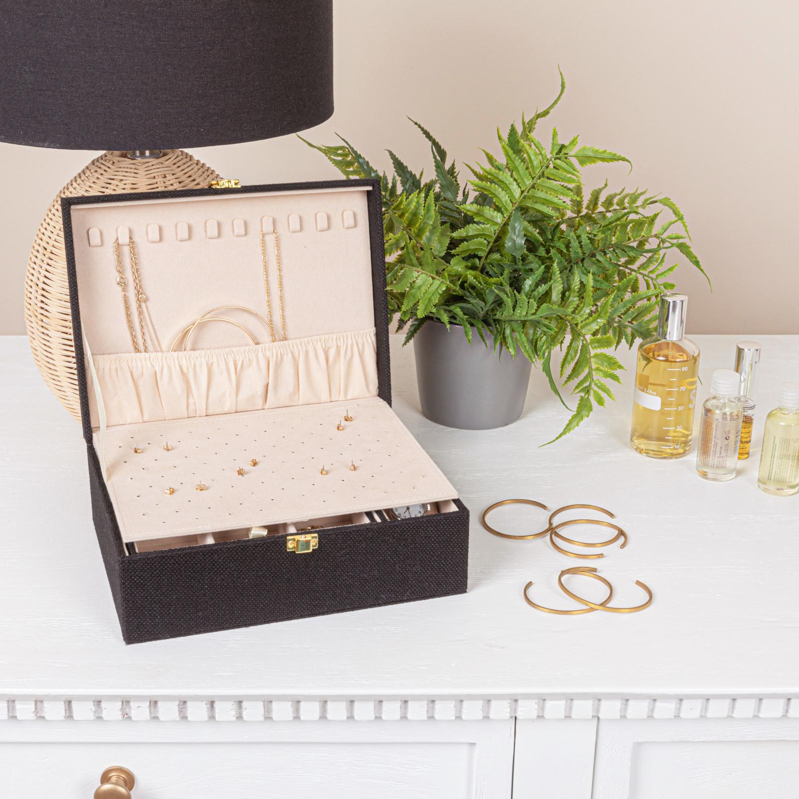 2-Layer Jewelry Organizer Box with Clasp Closure 6 2-Layer Jewelry Organizer Box with Clasp Closure