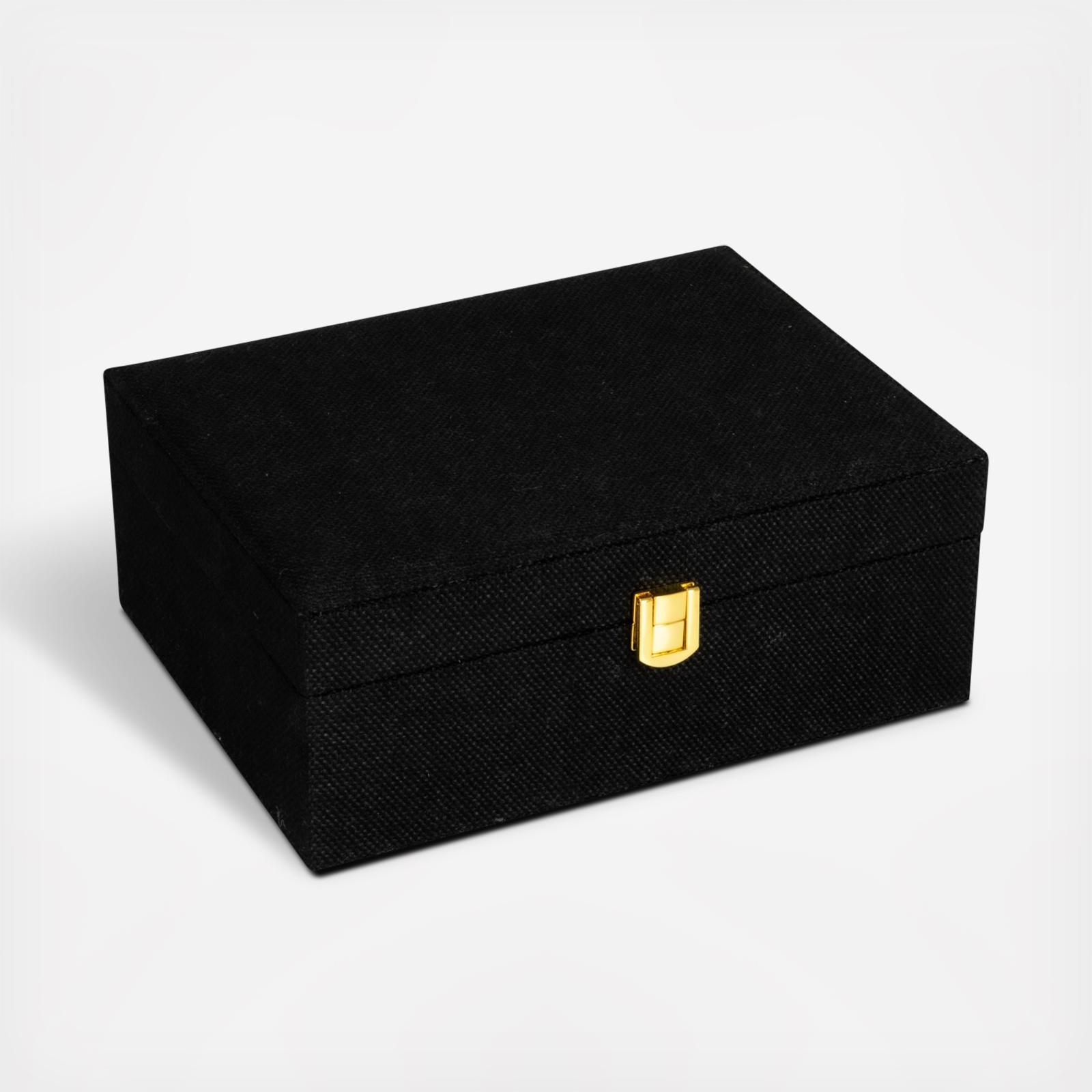 2-Layer Jewelry Organizer Box with Clasp Closure