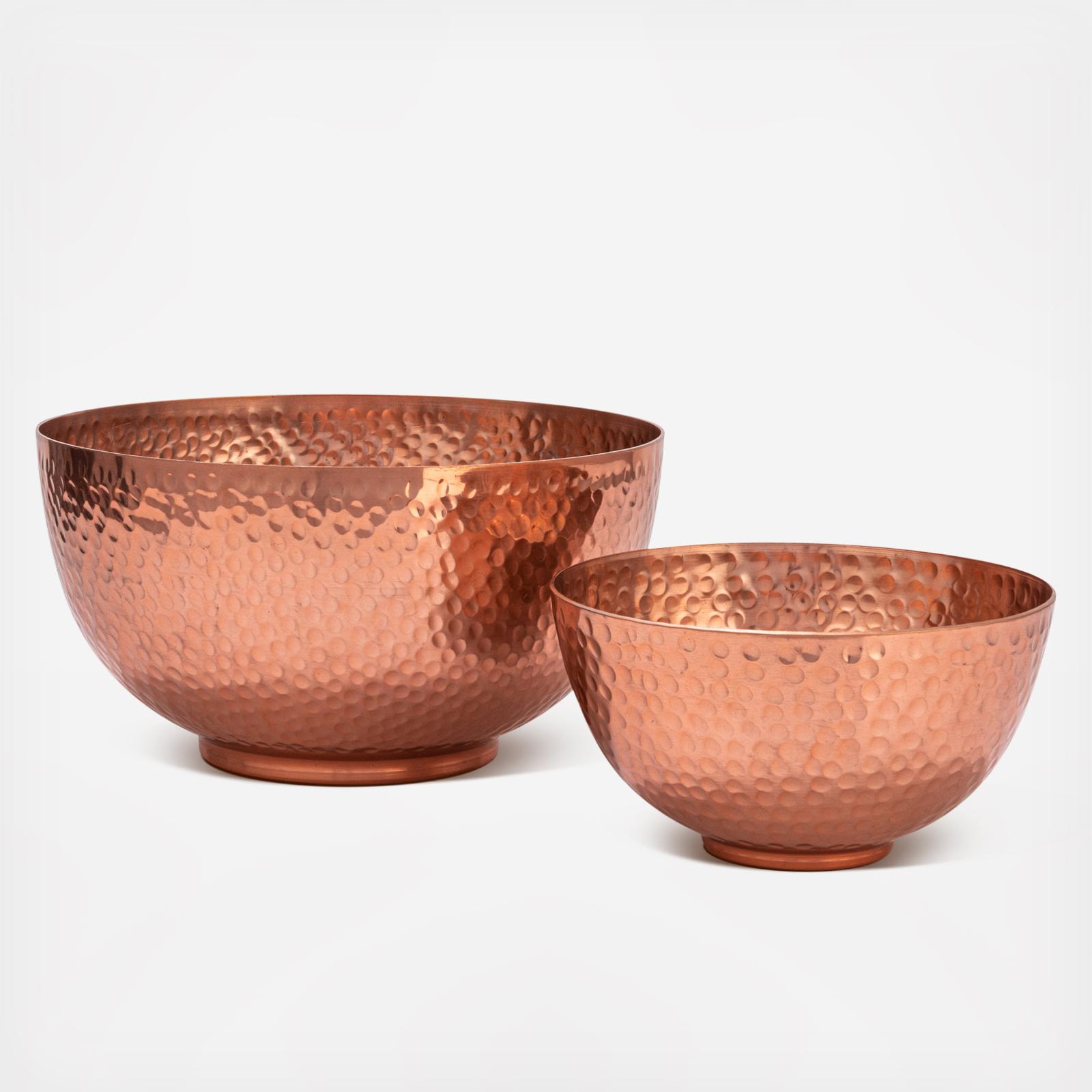 2-Piece Hammered Metal Bowl Set 5 2-Piece Hammered Metal Bowl Set