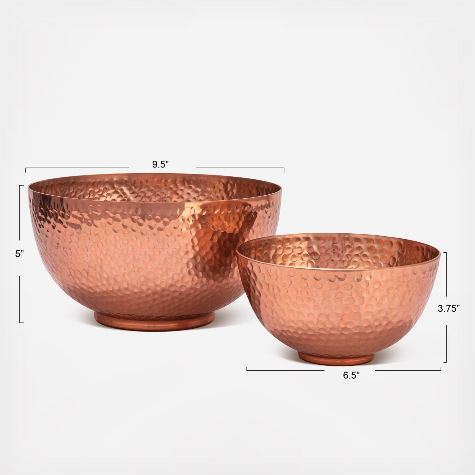 2-Piece Hammered Metal Bowl Set 6 2-Piece Hammered Metal Bowl Set