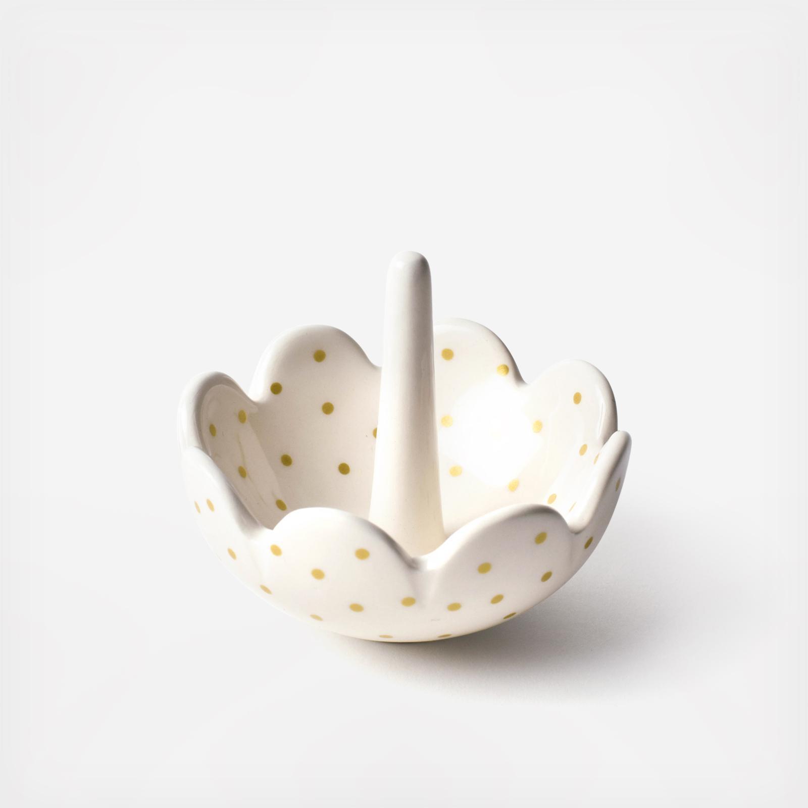 Swiss Dot Scallop Ring Dish 16 Swiss Dot Scallop Ring Dish