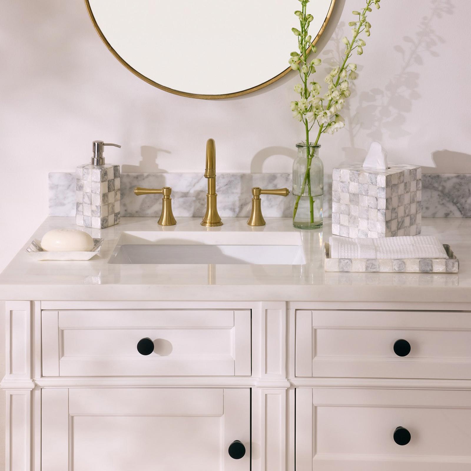 Sterling Check Capiz Vanity Tray