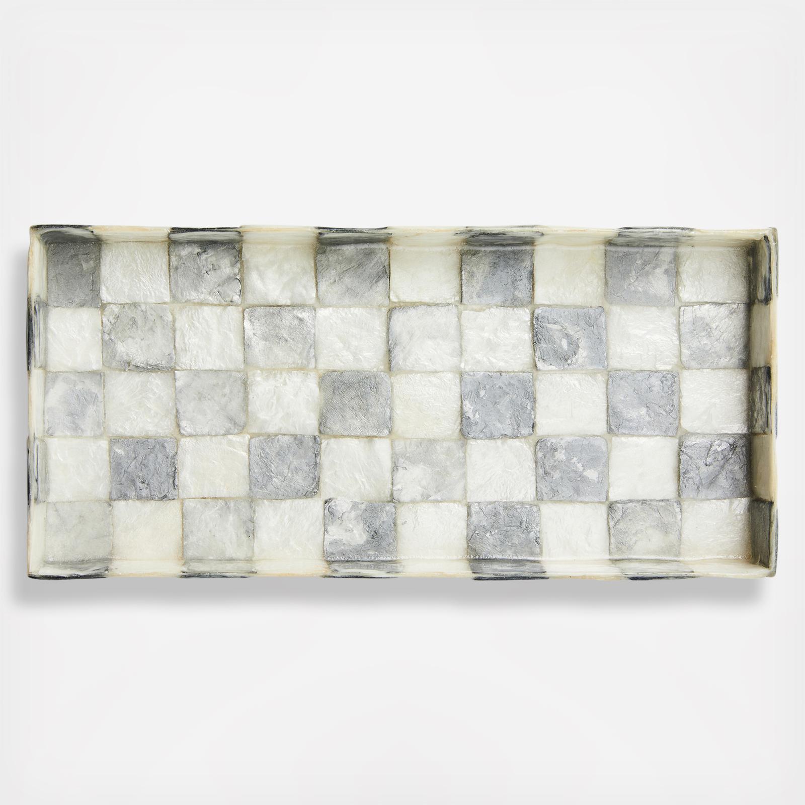 Sterling Check Capiz Vanity Tray 3 Sterling Check Capiz Vanity Tray