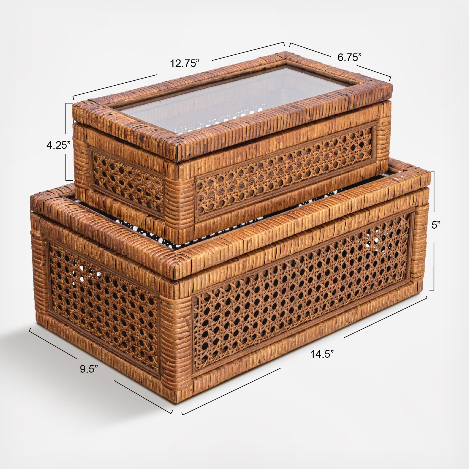Modern Decorative Rectangle Glass Top Display 2-Piece Box Set 8 Modern Decorative Rectangle Glass Top Display 2-Piece Box Set