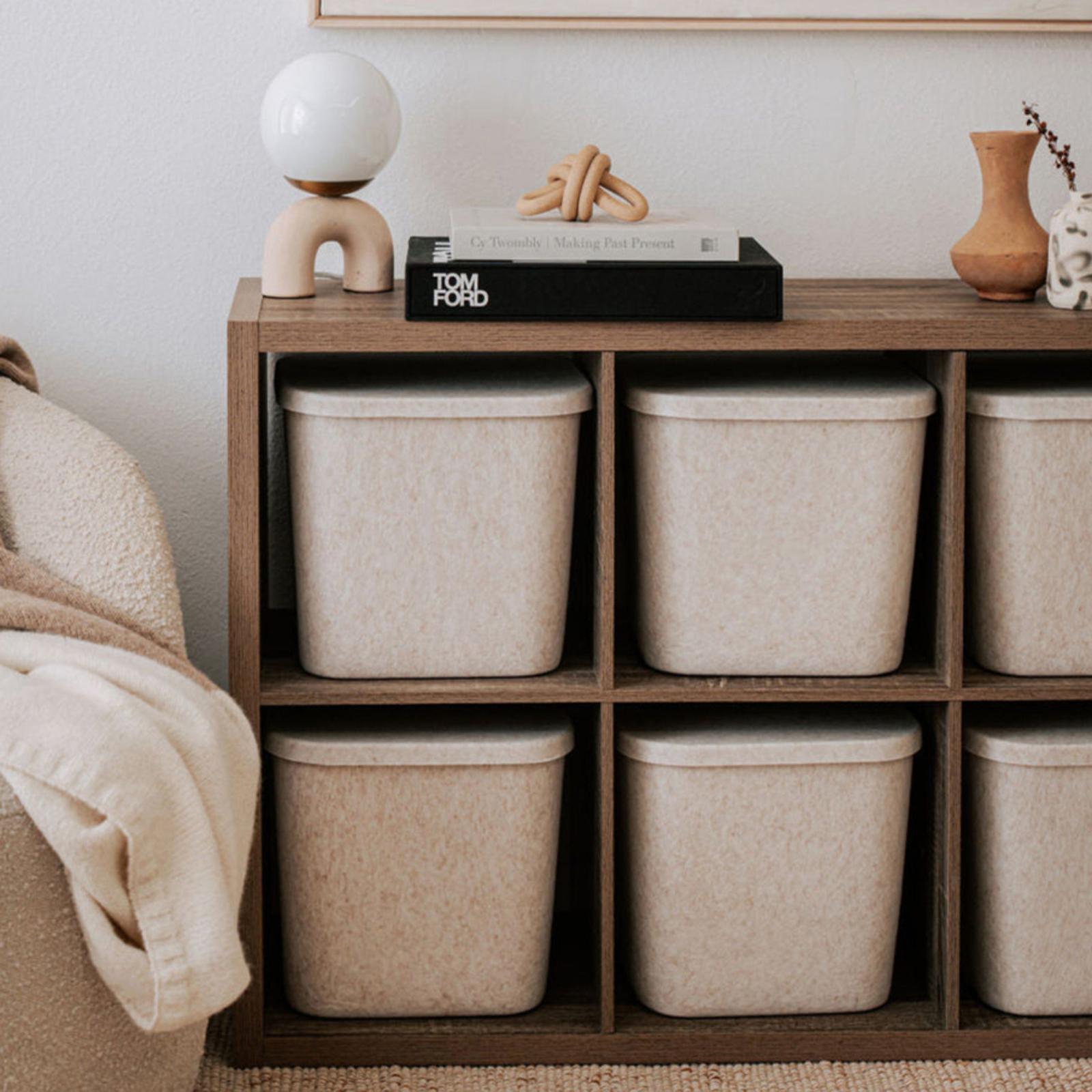 The Sculpted Original Bin with Lid, Set of 3 1 The Sculpted Original Bin with Lid, Set of 3