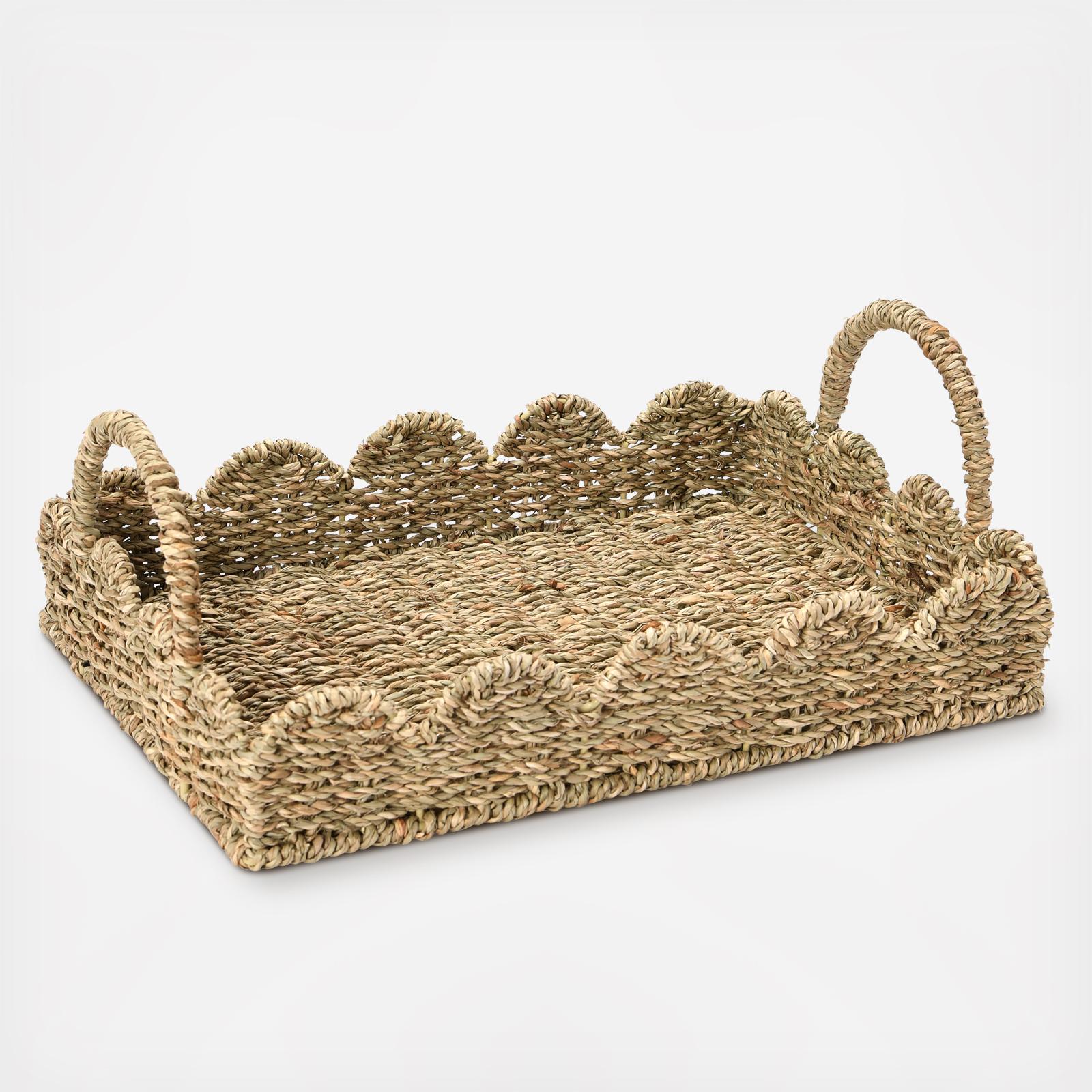 Seagrass Tray with Scalloped Edge