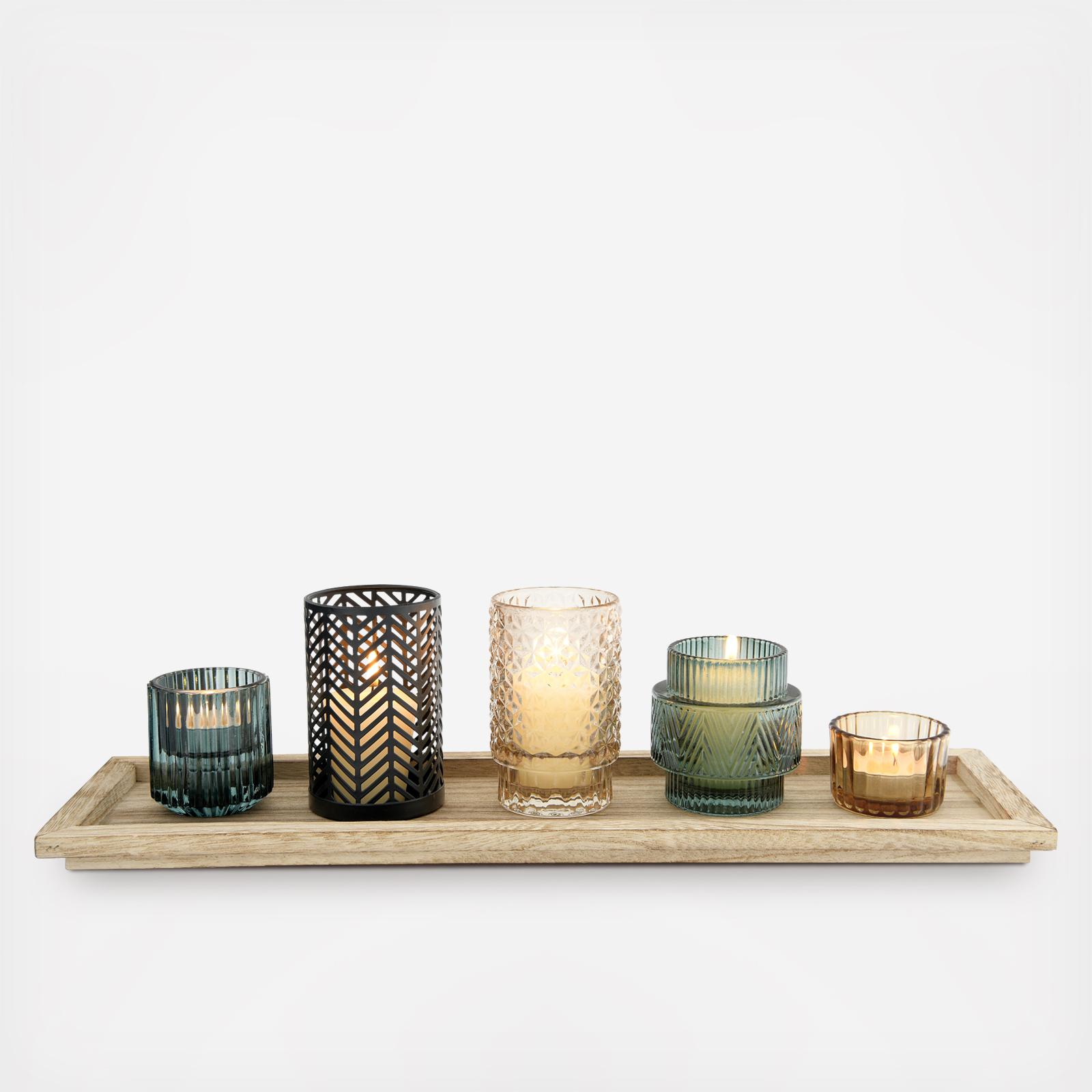 6-Piece Tealight & Tray Set 1 6-Piece Tealight & Tray Set