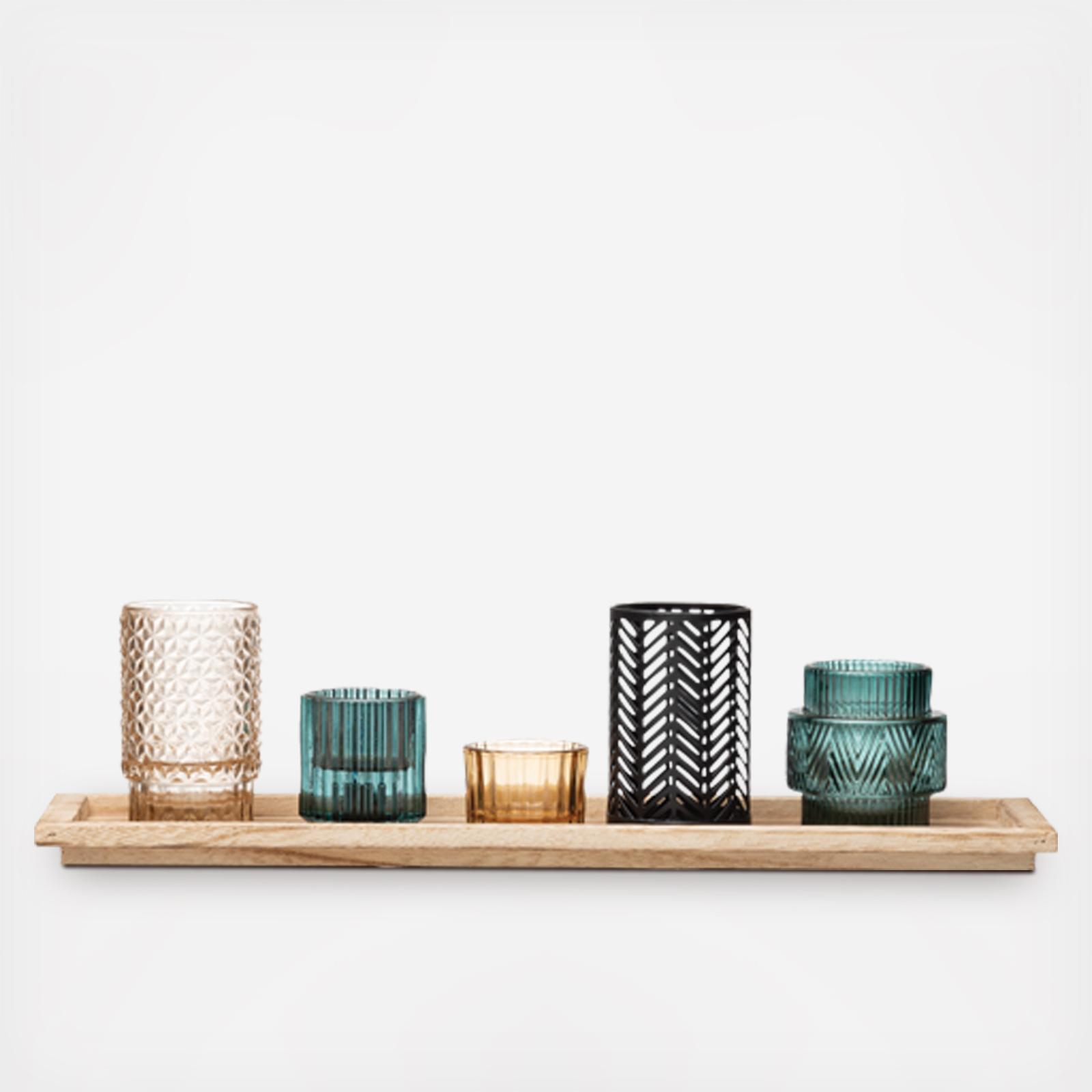 6-Piece Tealight & Tray Set 2 6-Piece Tealight & Tray Set