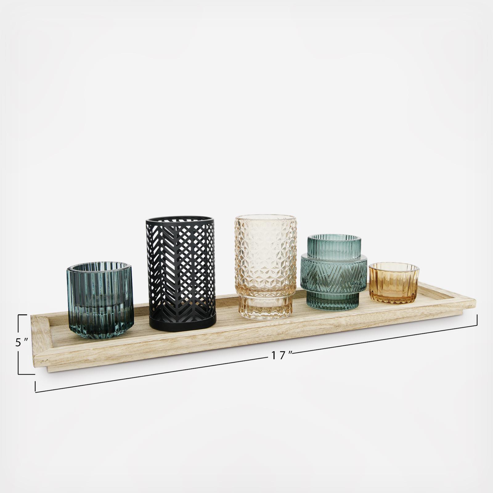 6-Piece Tealight & Tray Set 4 6-Piece Tealight & Tray Set