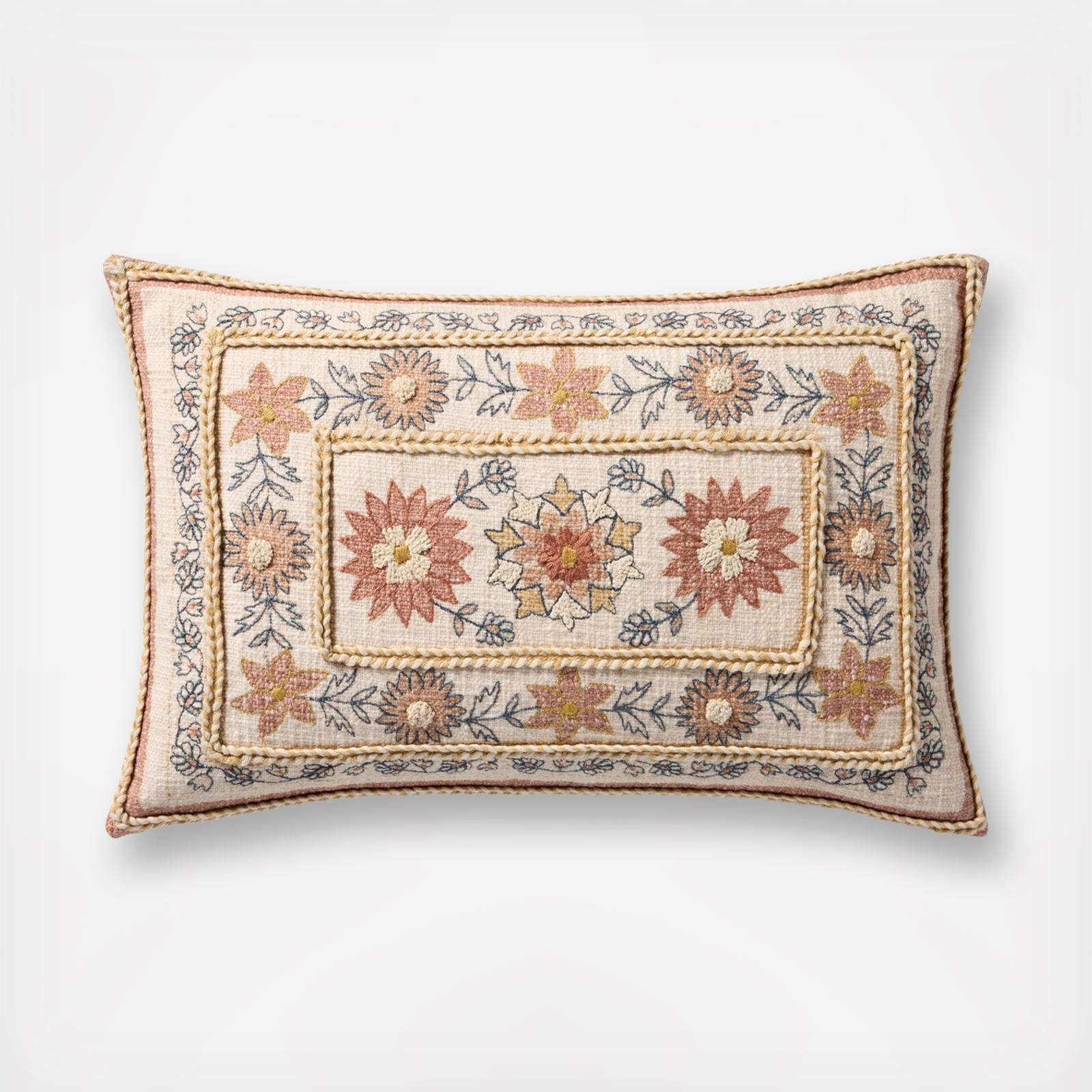 Embroidered Floral Throw Pillow 13 Embroidered Floral Throw Pillow