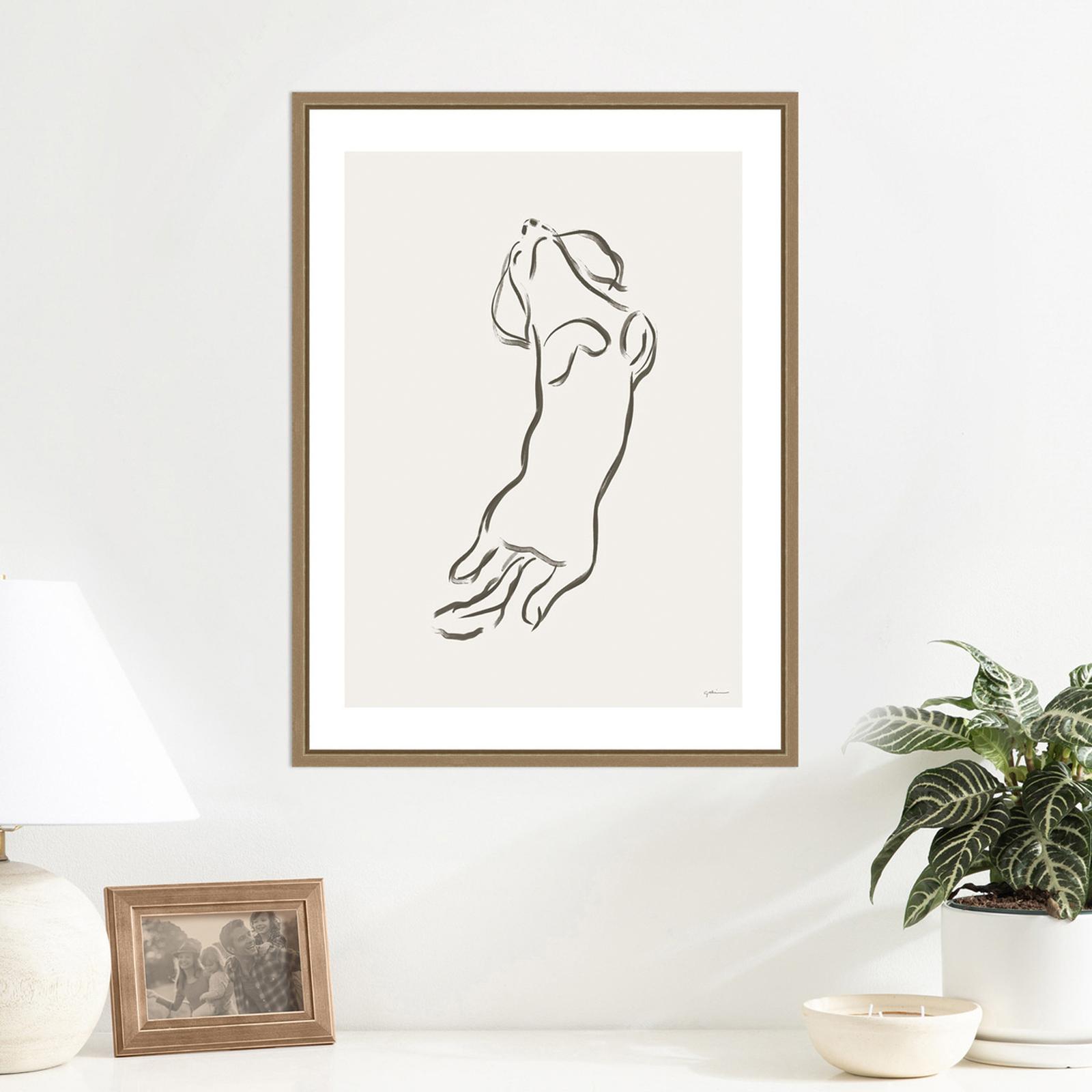 Dachshund Dog Print Framed Canvas Wall Art