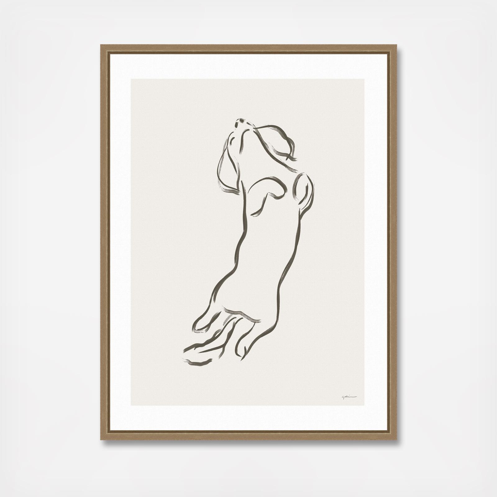 Dachshund Dog Print Framed Canvas Wall Art