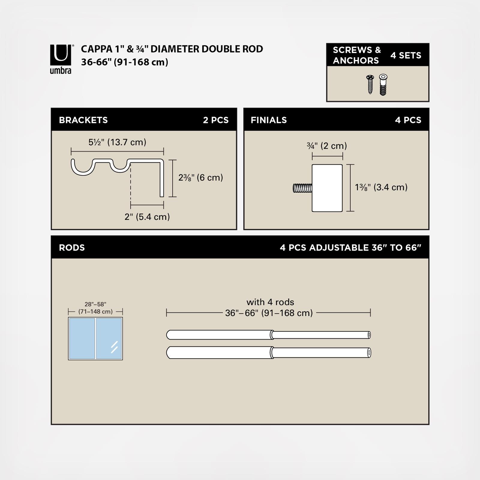 Cappa Double Curtain Rod 6 Cappa Double Curtain Rod