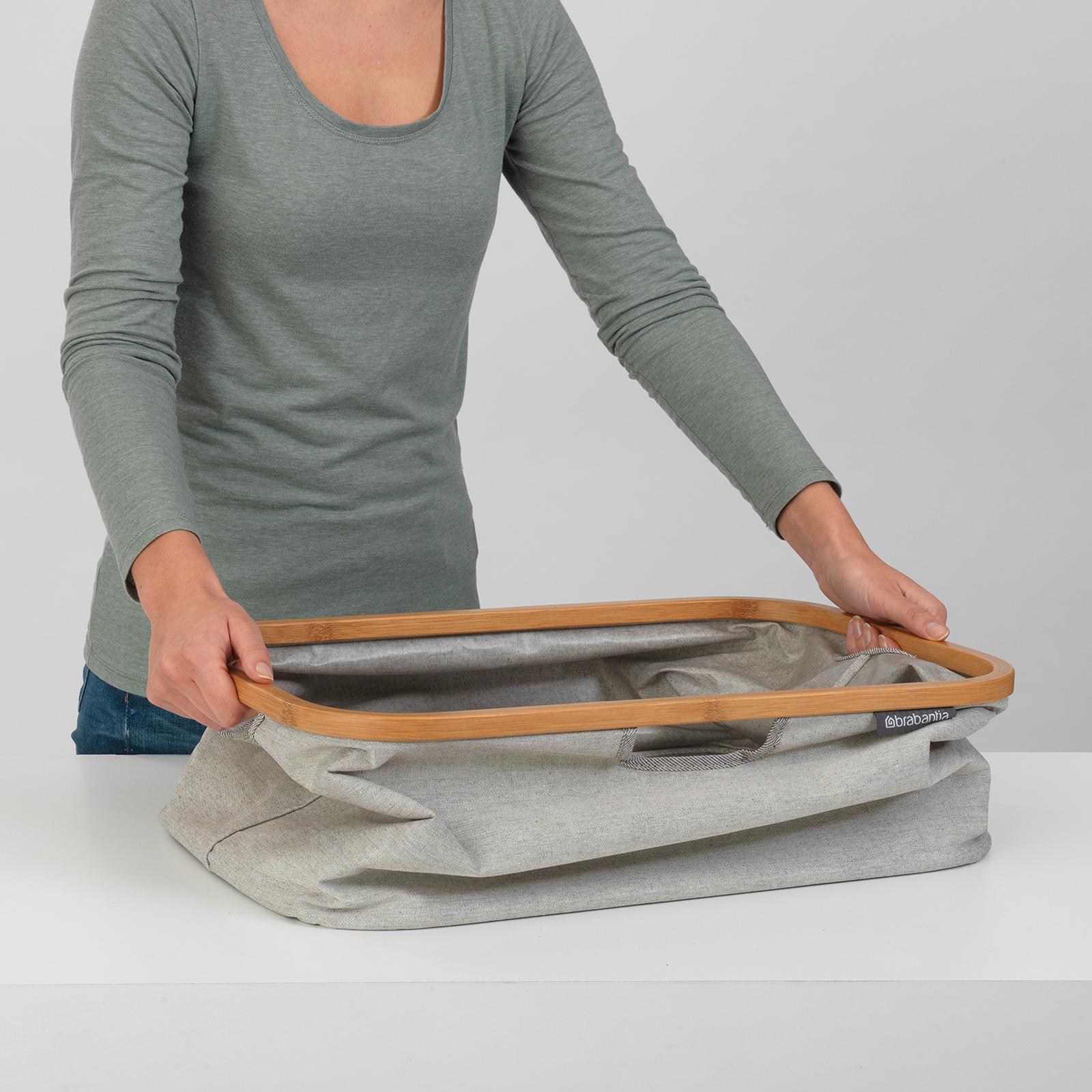 Foldable Bamboo Rim Laundry Basket 3 Foldable Bamboo Rim Laundry Basket