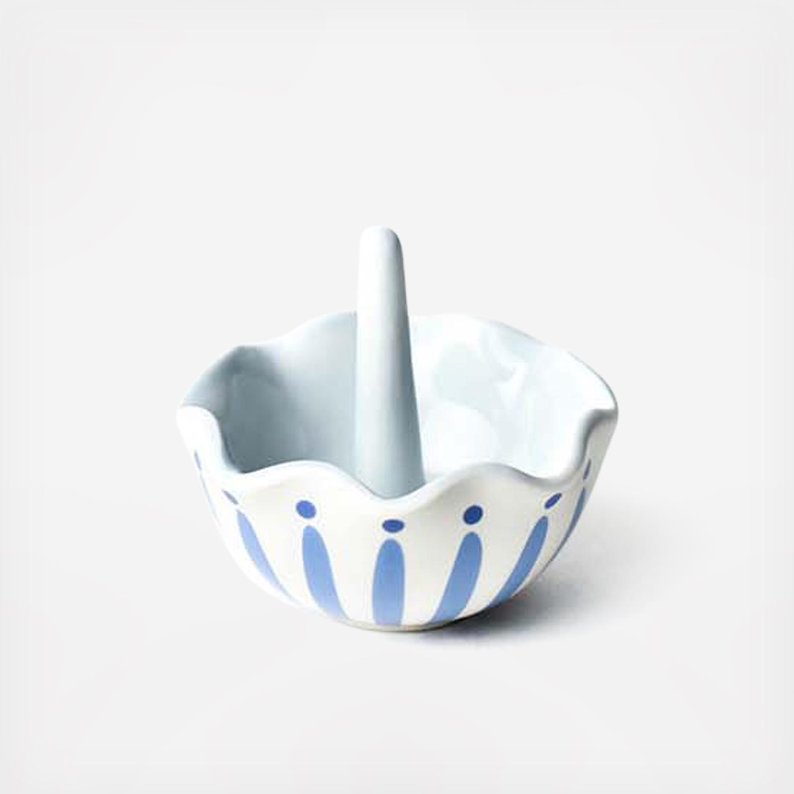 Iris Blue Burst Ruffle Ring Dish 16 Iris Blue Burst Ruffle Ring Dish