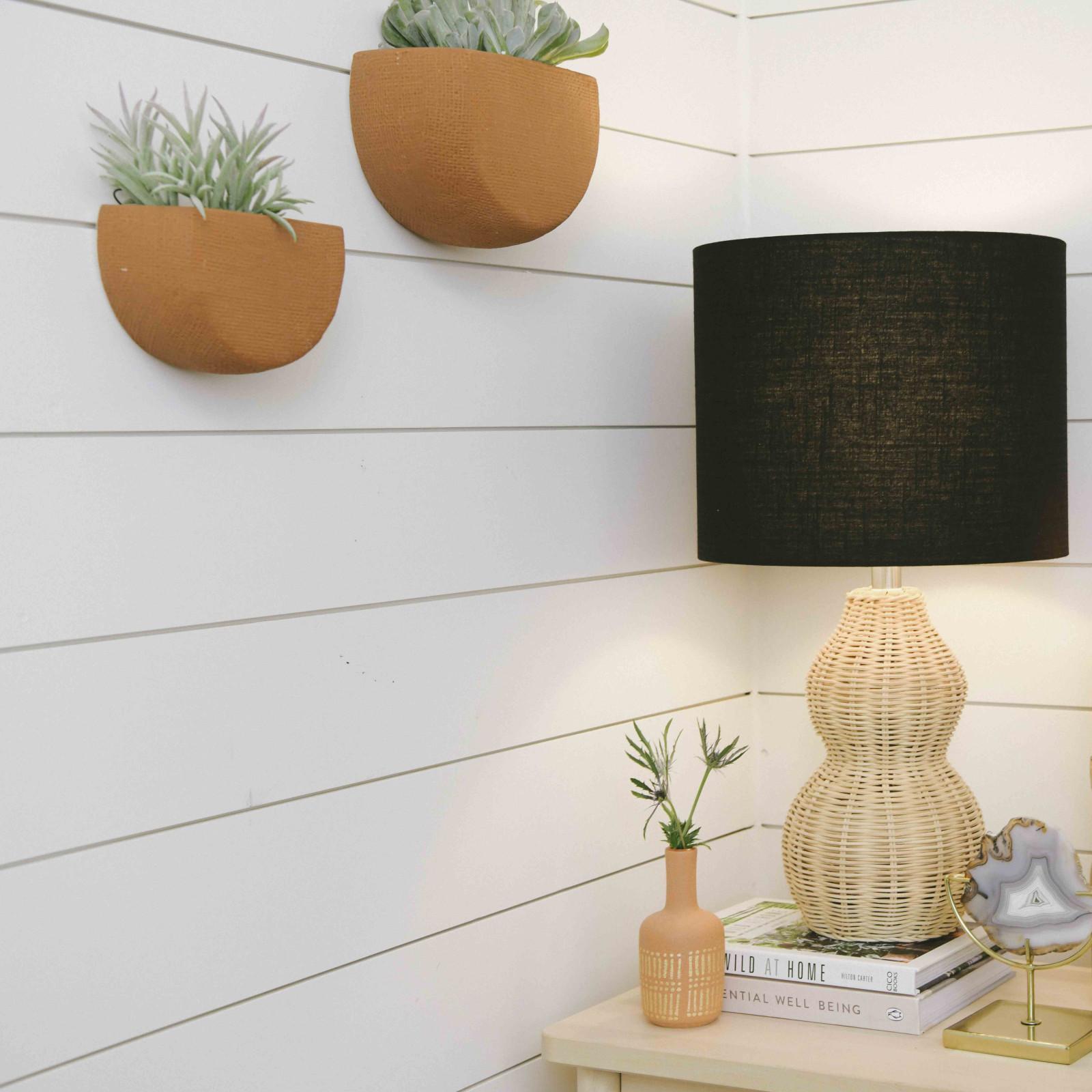 Modern Boho Stoneware Wall Mount 2-Piece Planter Set 4 Modern Boho Stoneware Wall Mount 2-Piece Planter Set