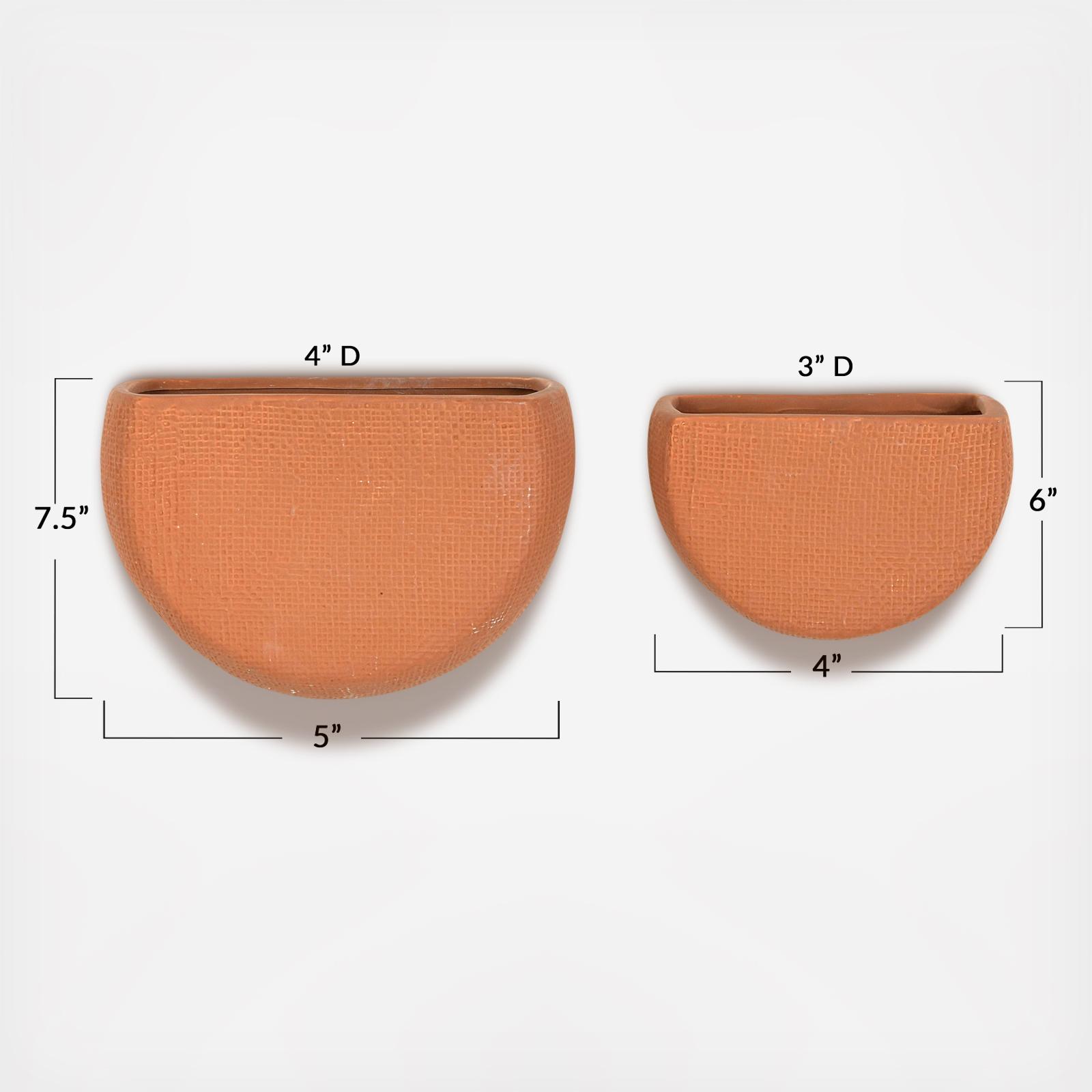 Modern Boho Stoneware Wall Mount 2-Piece Planter Set 7 Modern Boho Stoneware Wall Mount 2-Piece Planter Set